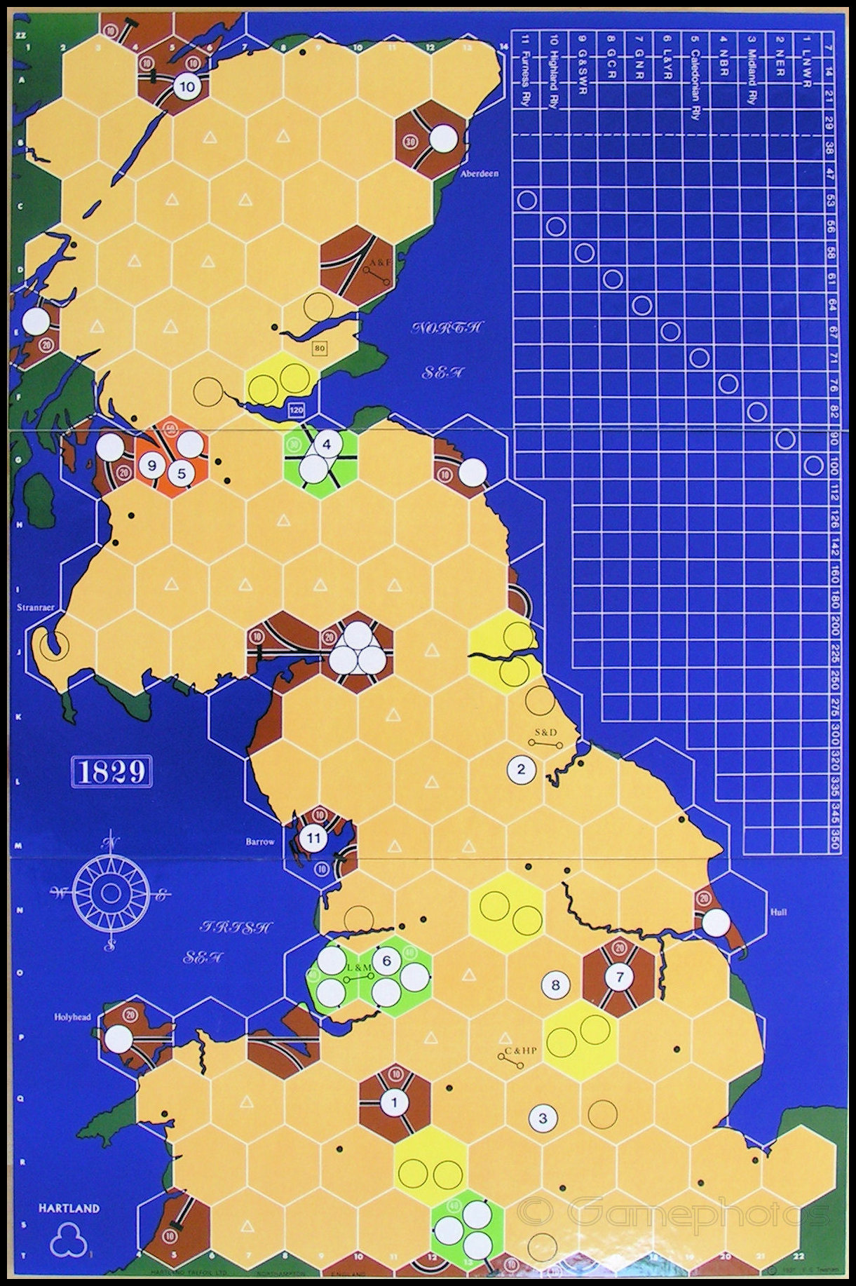 1829 North - Game Board