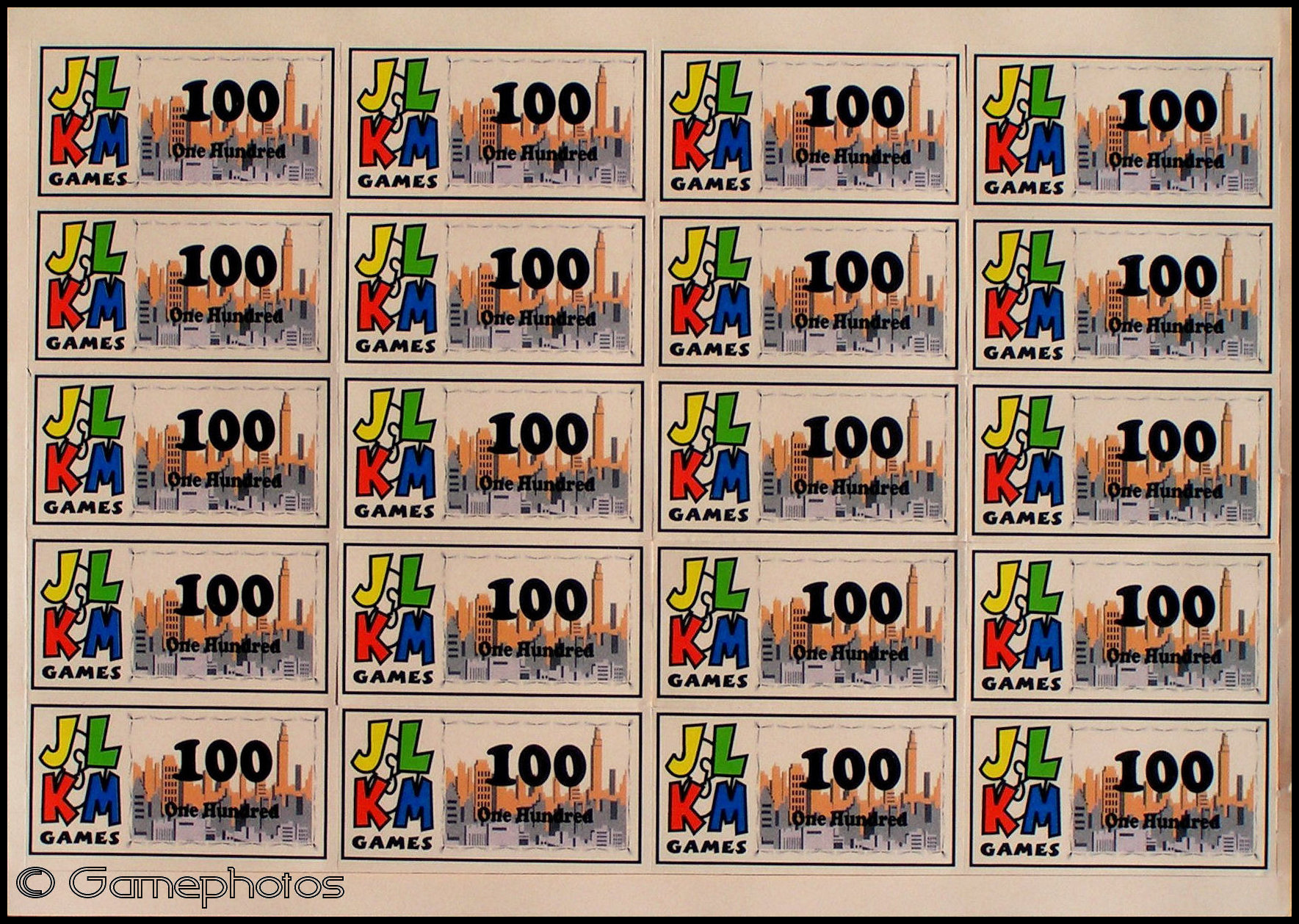1860 - 100 Money Sheet
