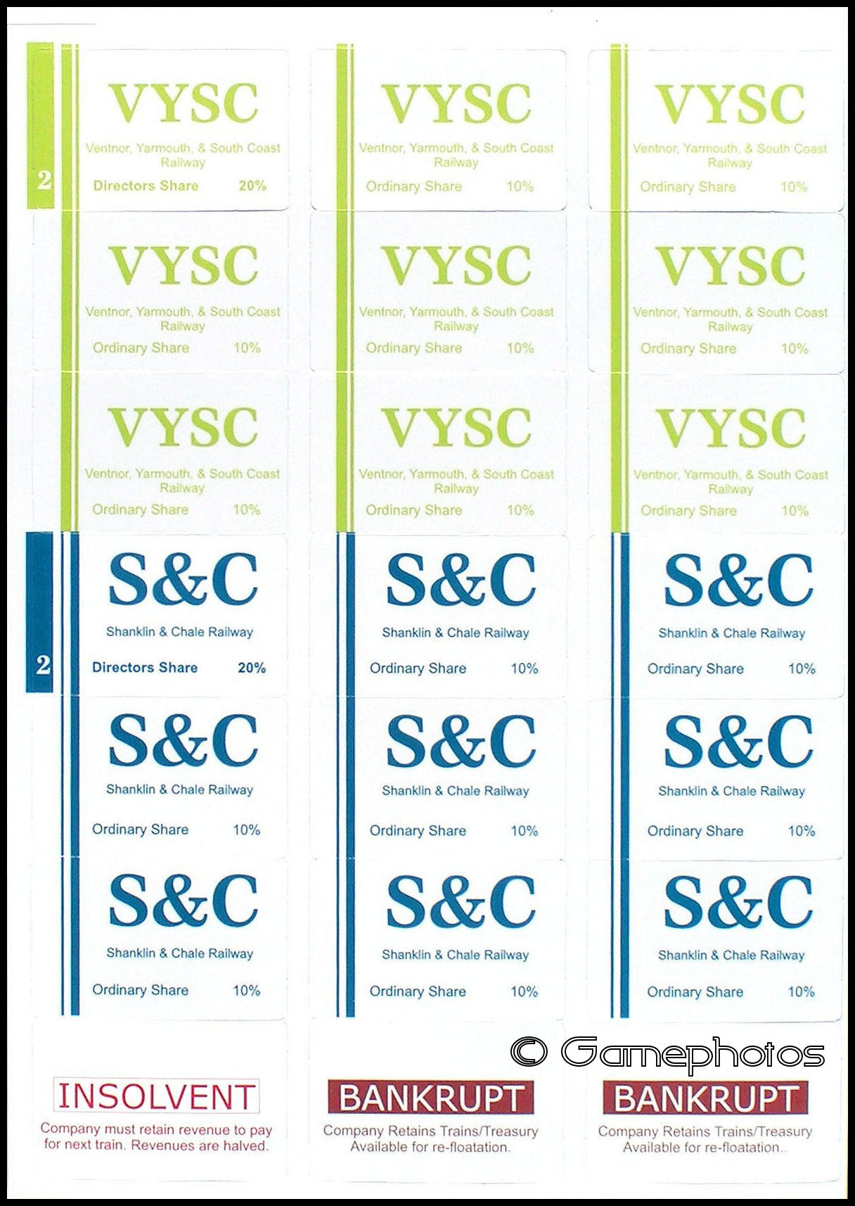 1860 - VYSC and S&C Company Share Certificates