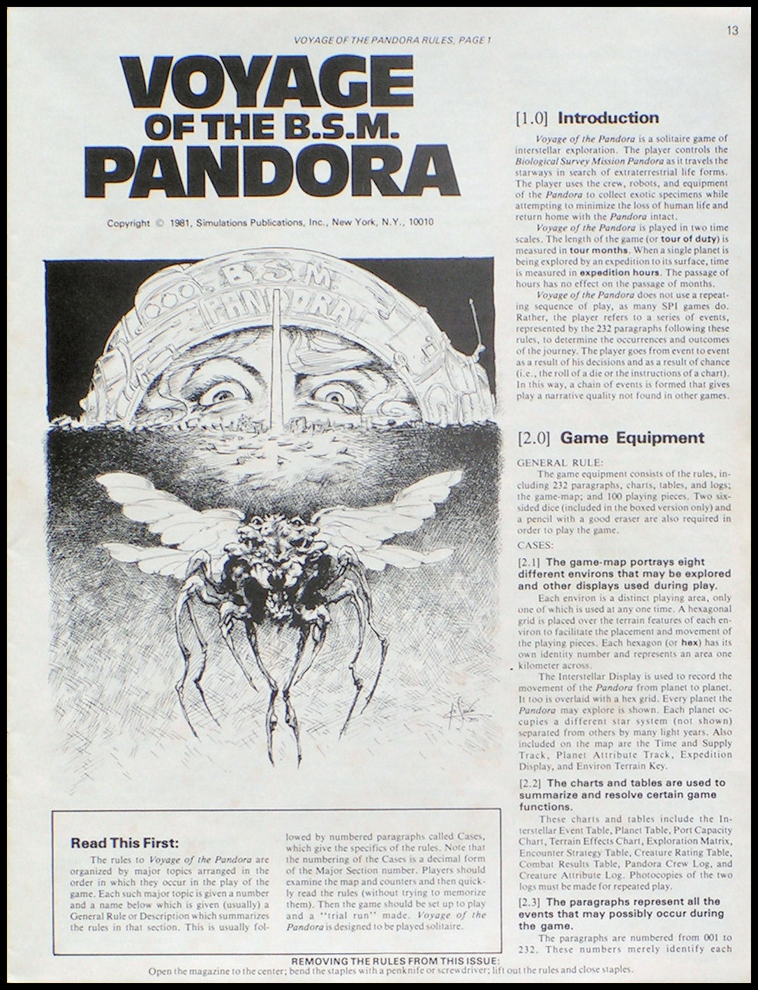 The Voyage Of The B.S.M. Pandora - Rulebook Cover
