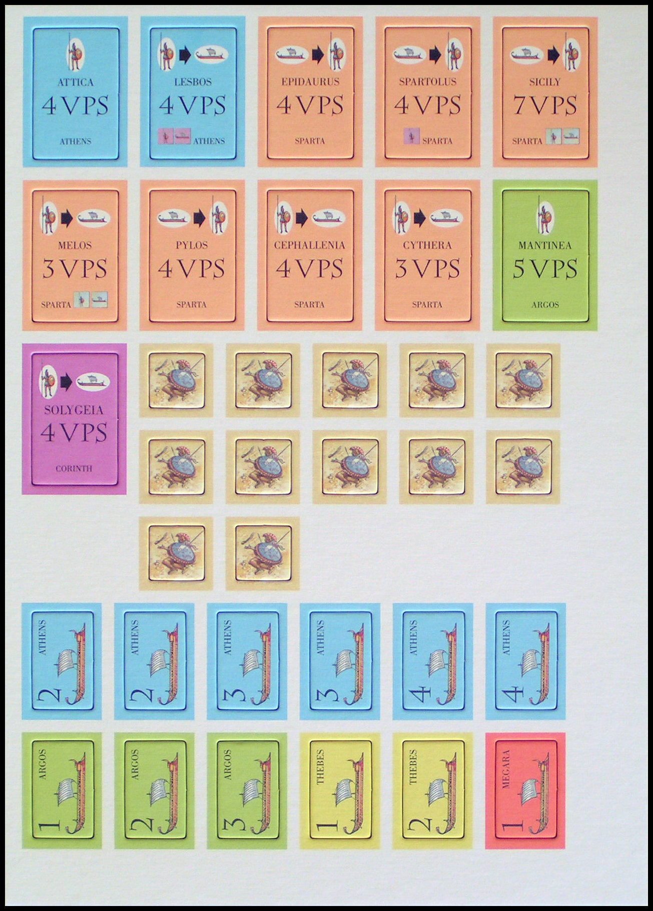 Perikles - Counter Sheet With VPs, Battle And Ships