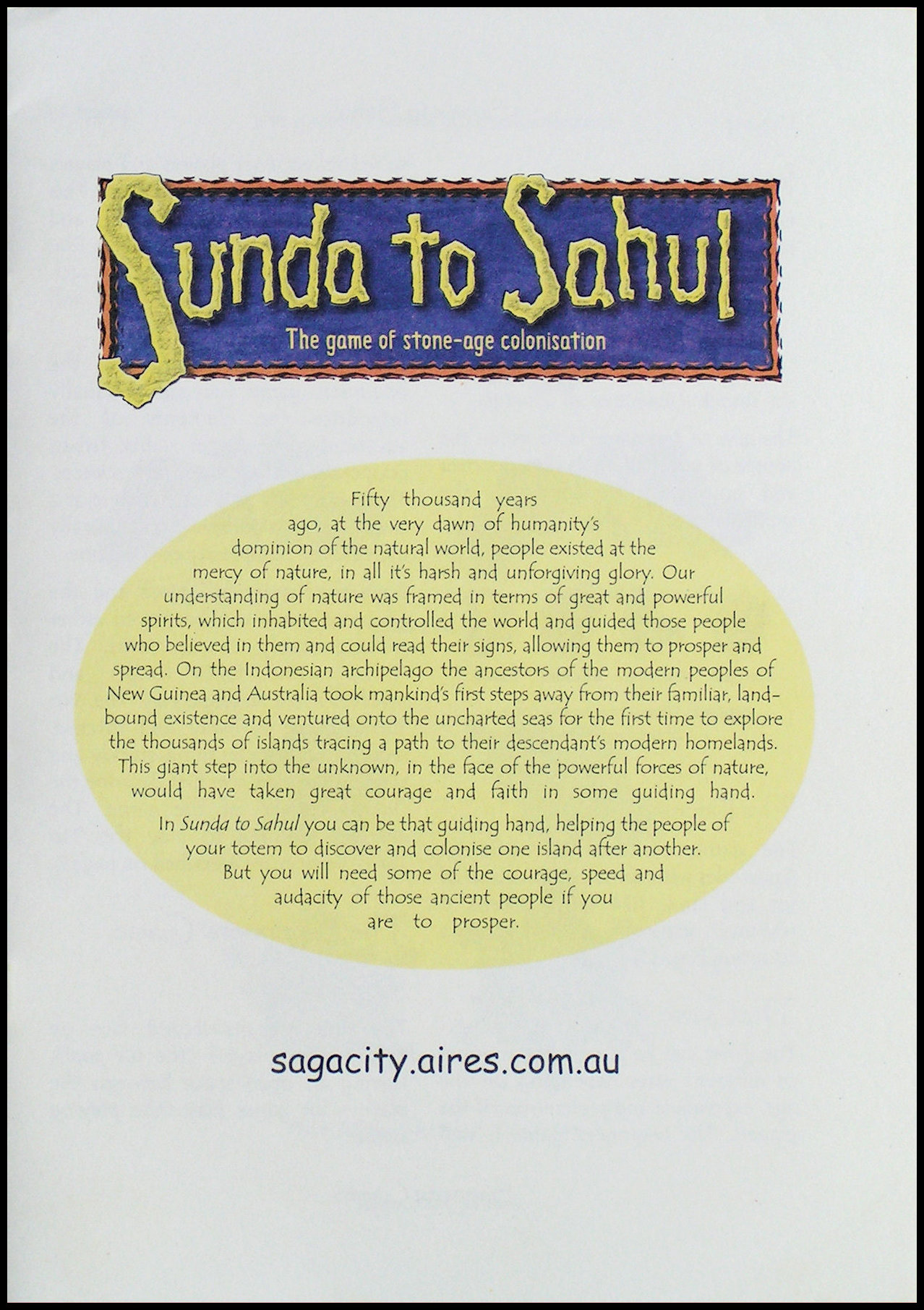 Sunda To Sahul - Rulebook Cover
