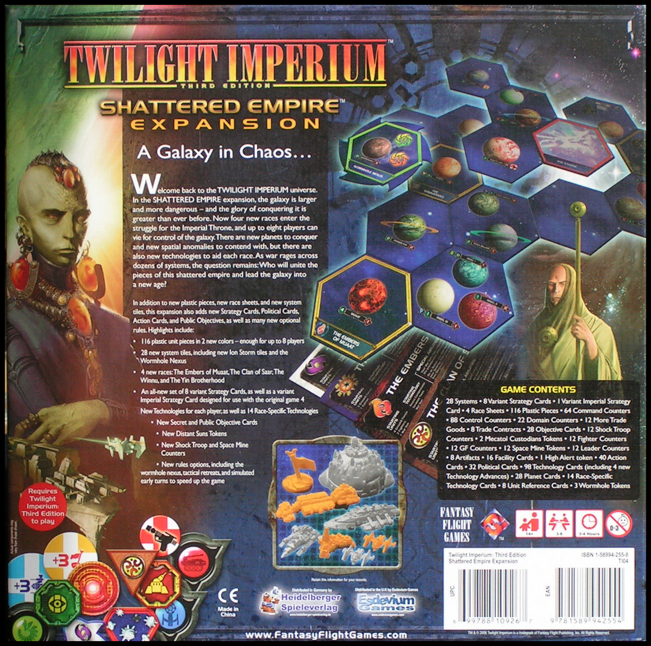 Twilight Imperium 3 Shattered Empire - The Box Back