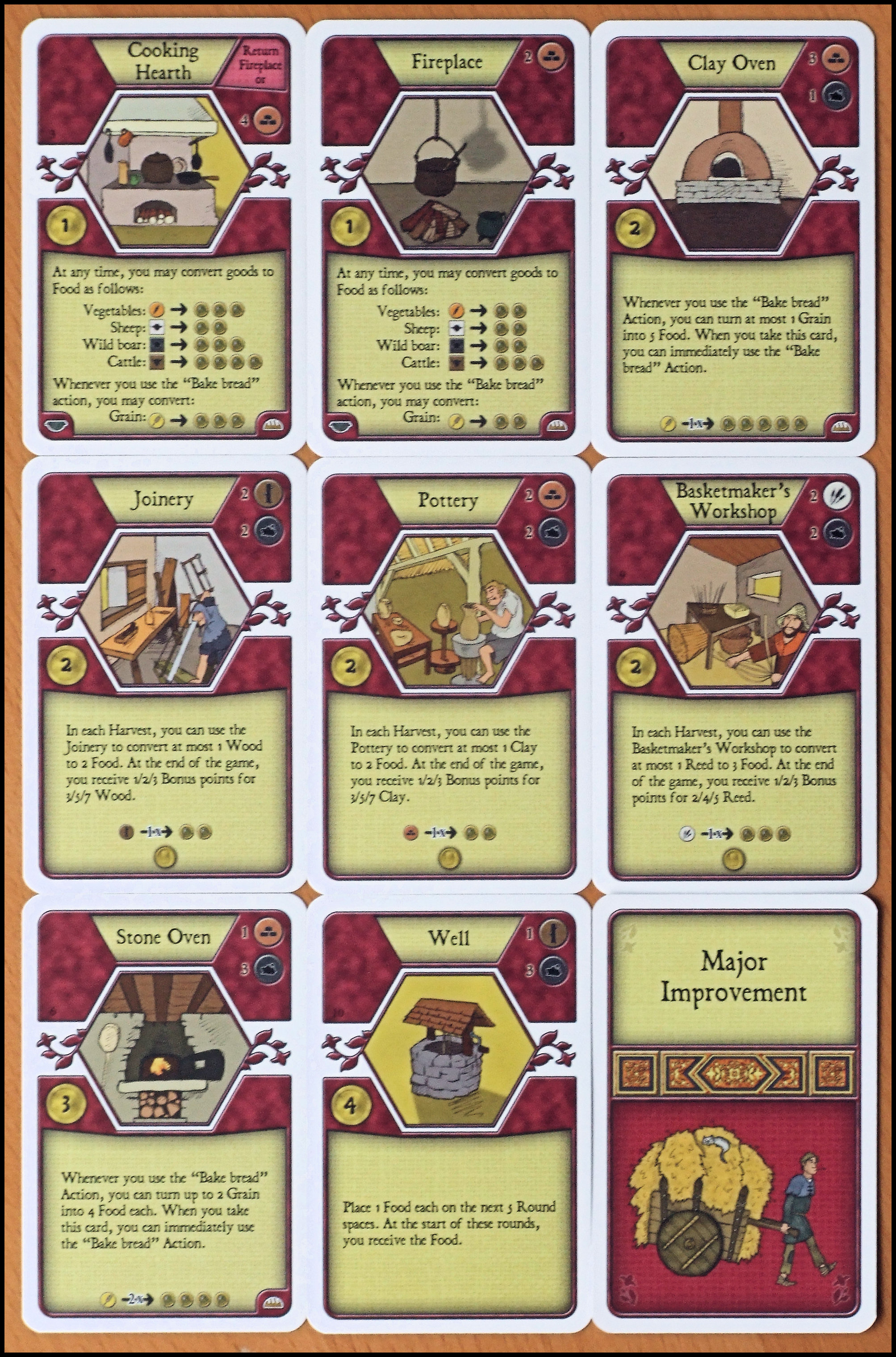 Agricola - Major Improvement Cards (Z-Man Games Edition)