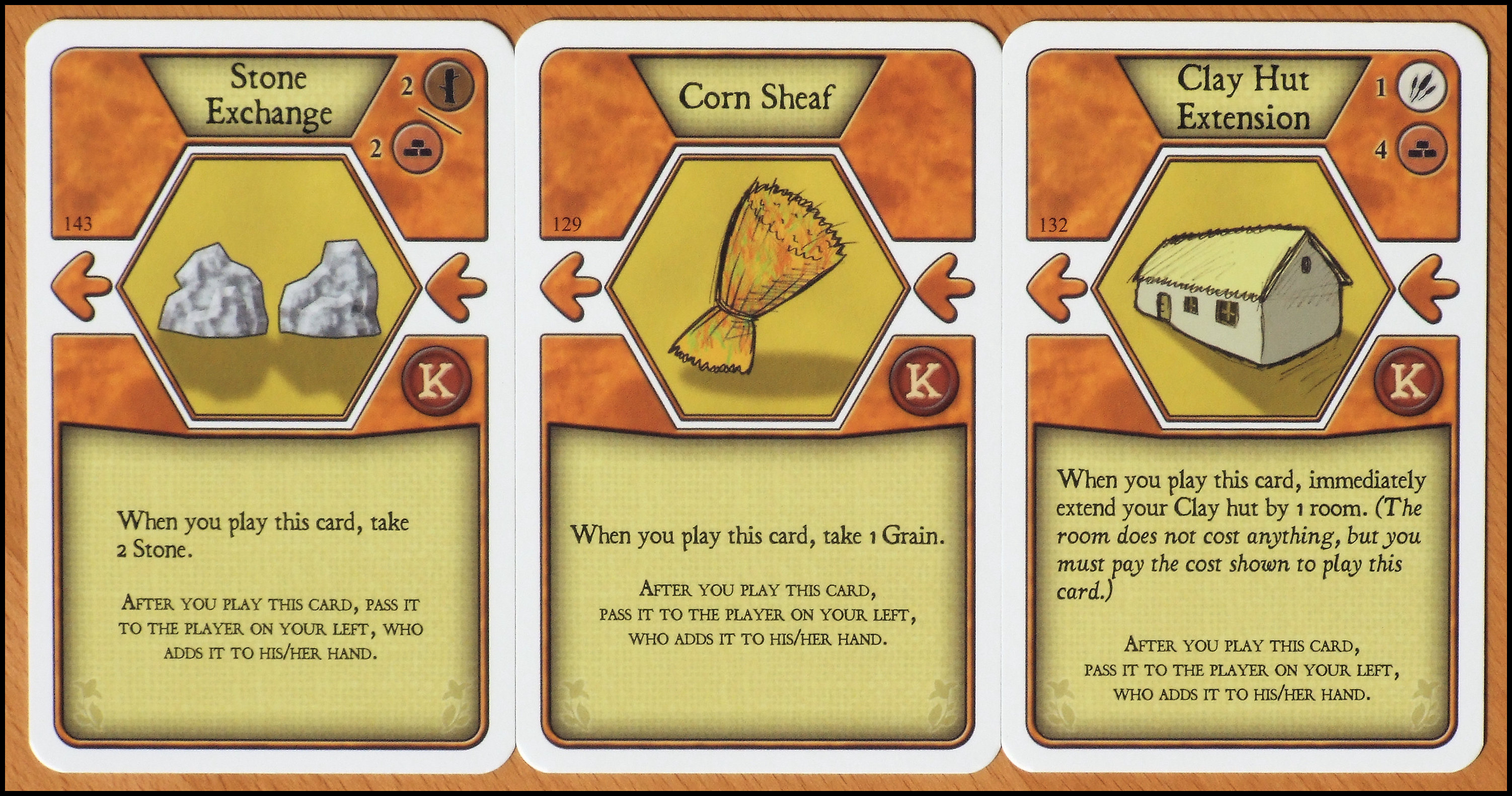 Agricola - Sample Minor Improvements Travelling Cards (Z-Man Games Edition)