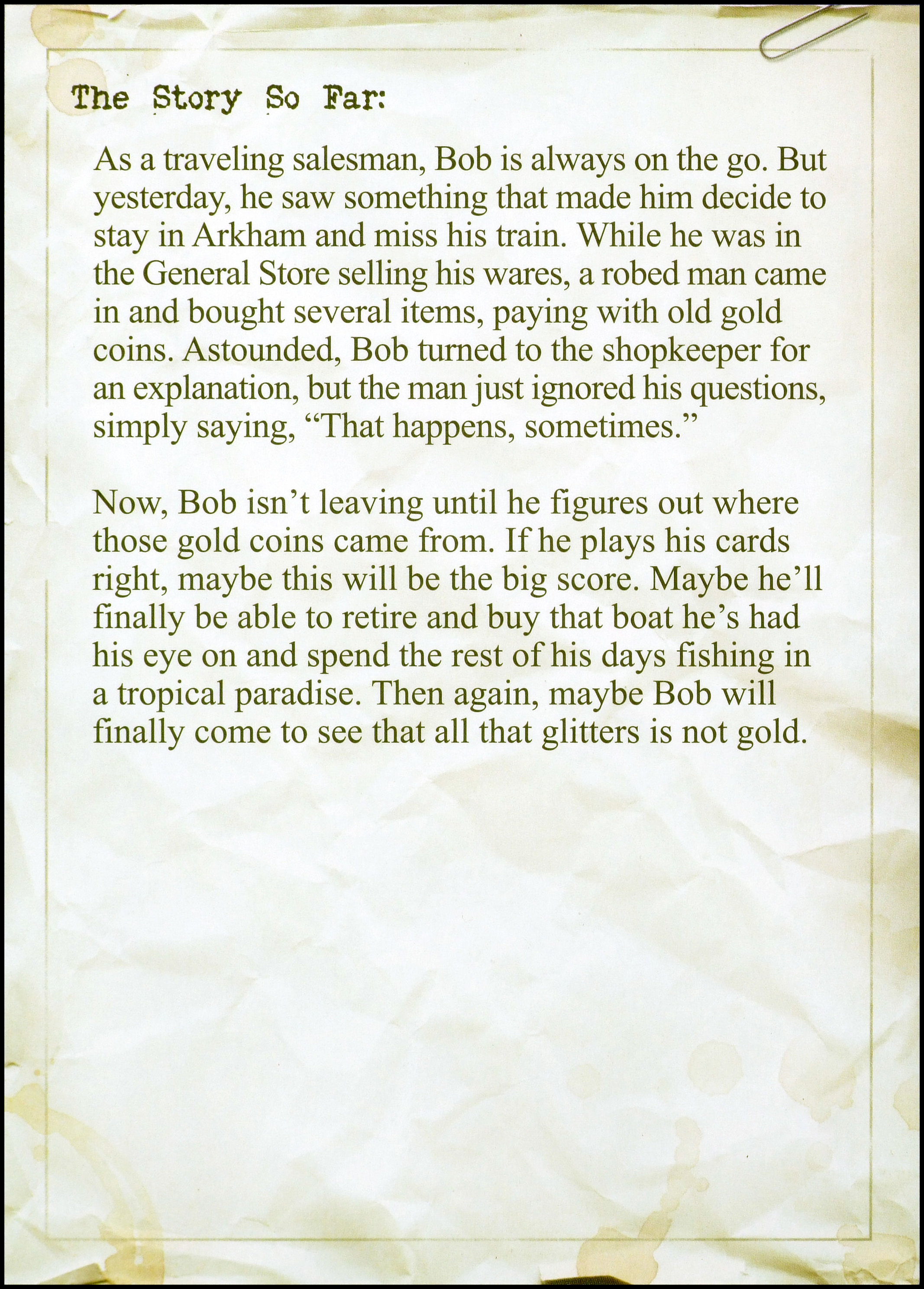 Arkham Horror - Bob Card Back