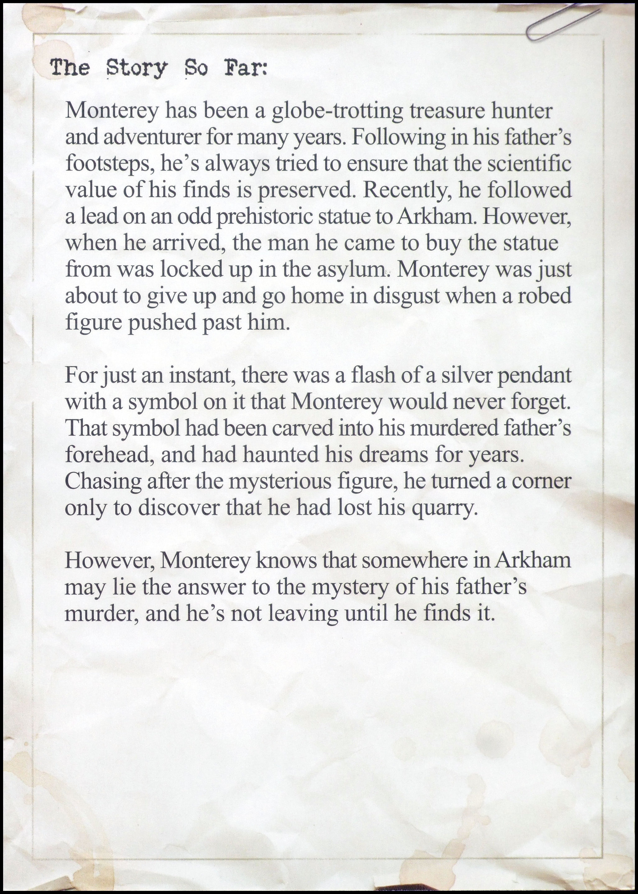 Arkham Horror - Jack Card Back