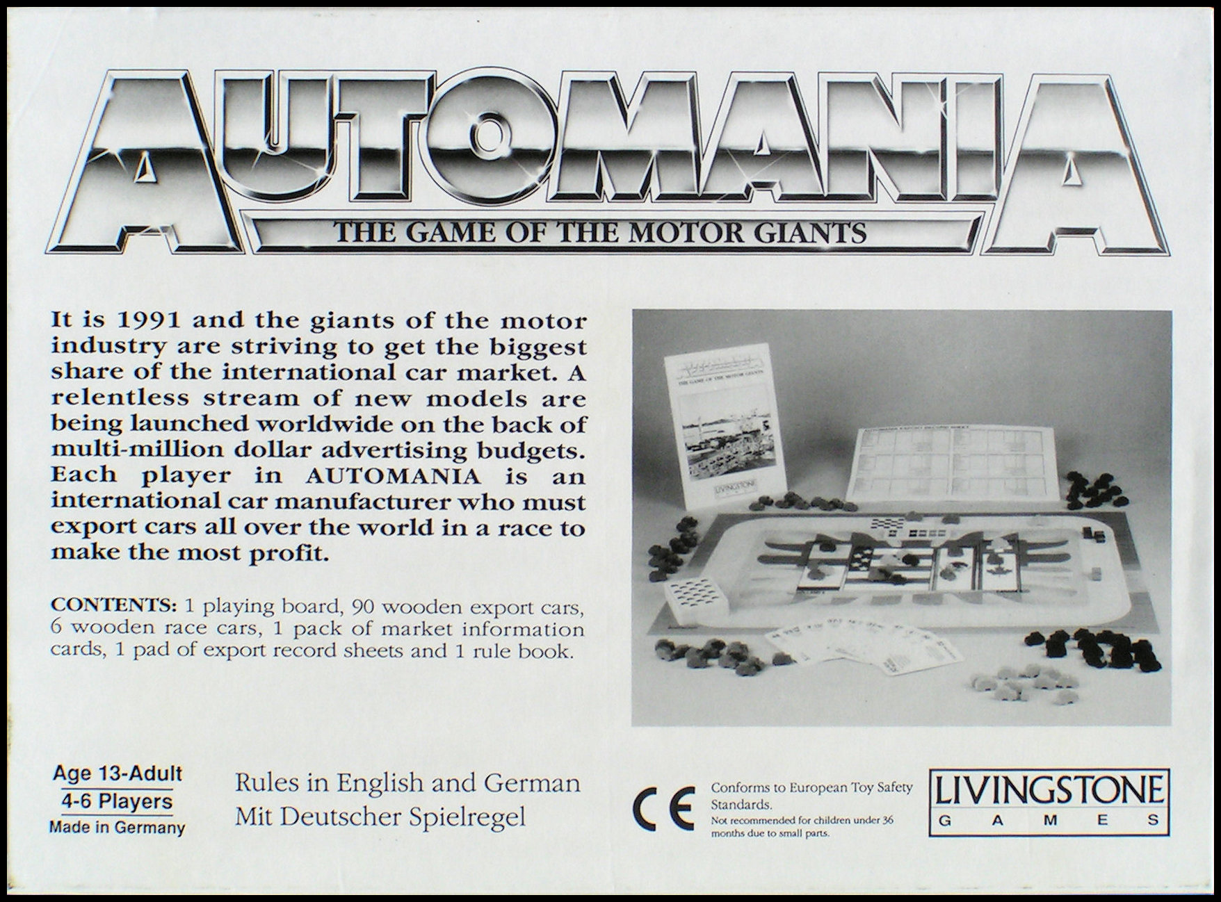 Automania: The Game Of The Motor Giants - Box Rear
