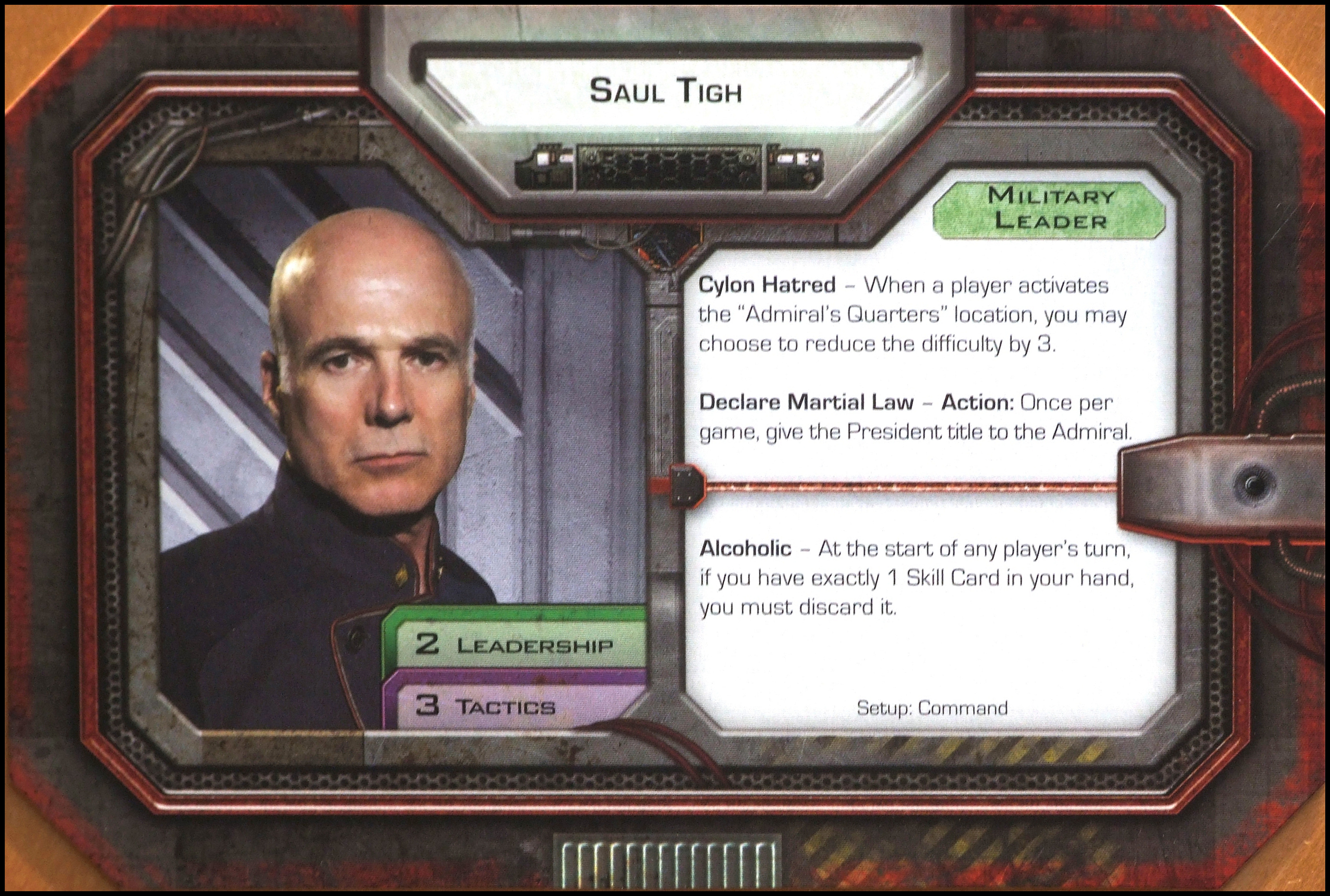 Battlestar Galactica: The Board Game - Saul Tigh Card