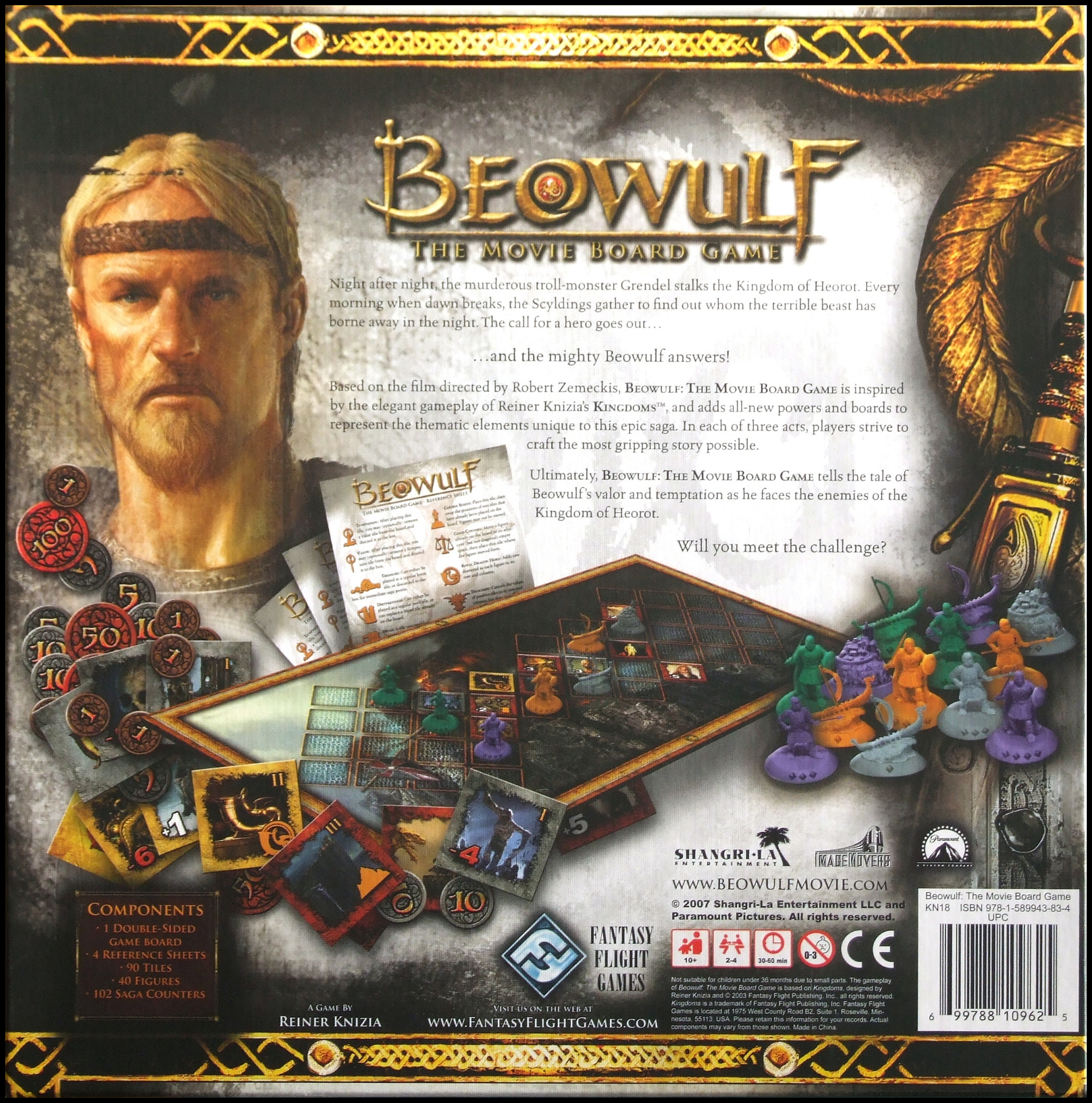 Beowulf: The Movie Board Game - Box Back