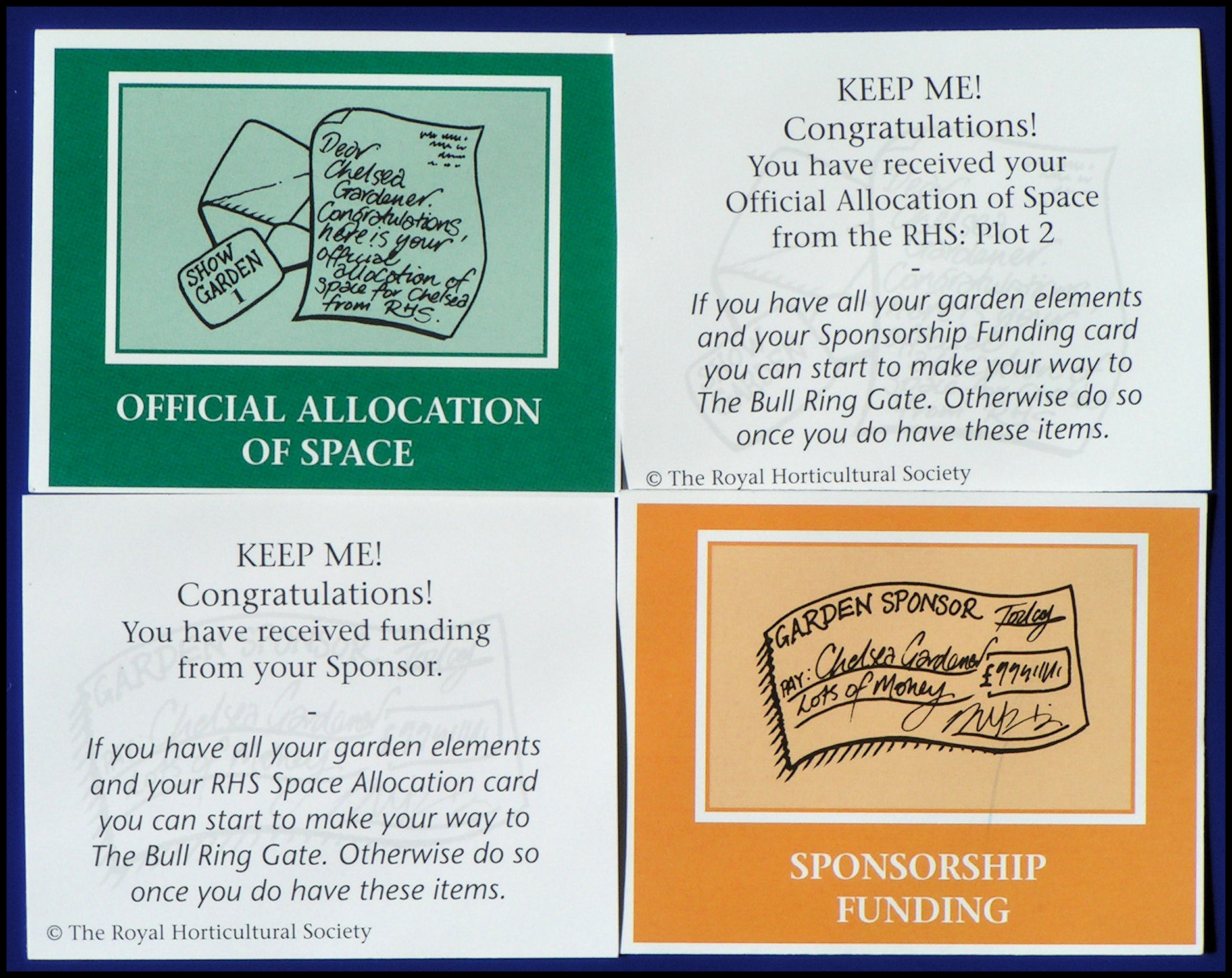 The Chelsea Flower Show Game - Space And Funding Cards