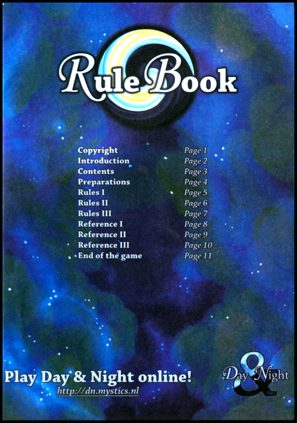 Day And Night - Rulebook Cover, English