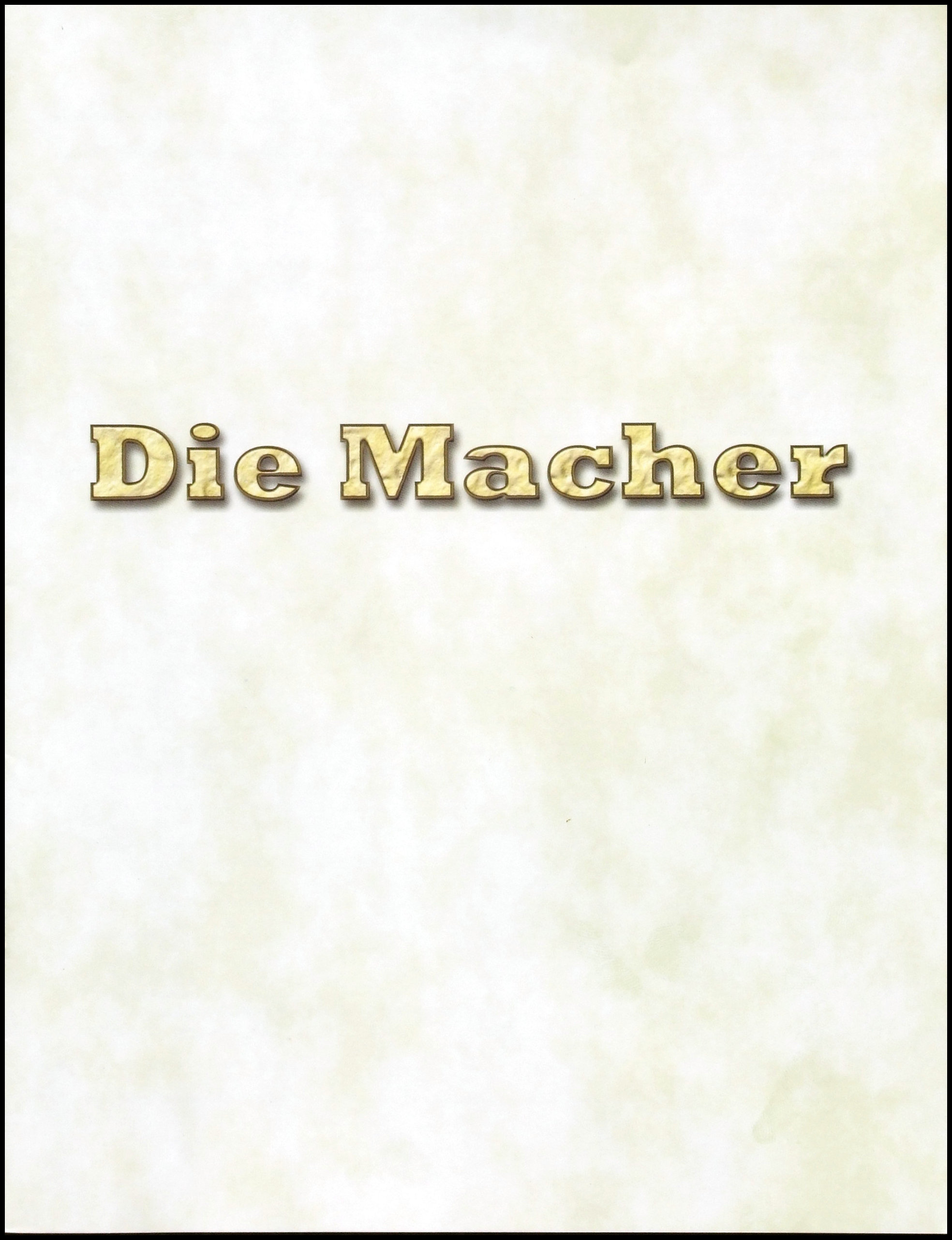 Die Macher - Rulebook Cover