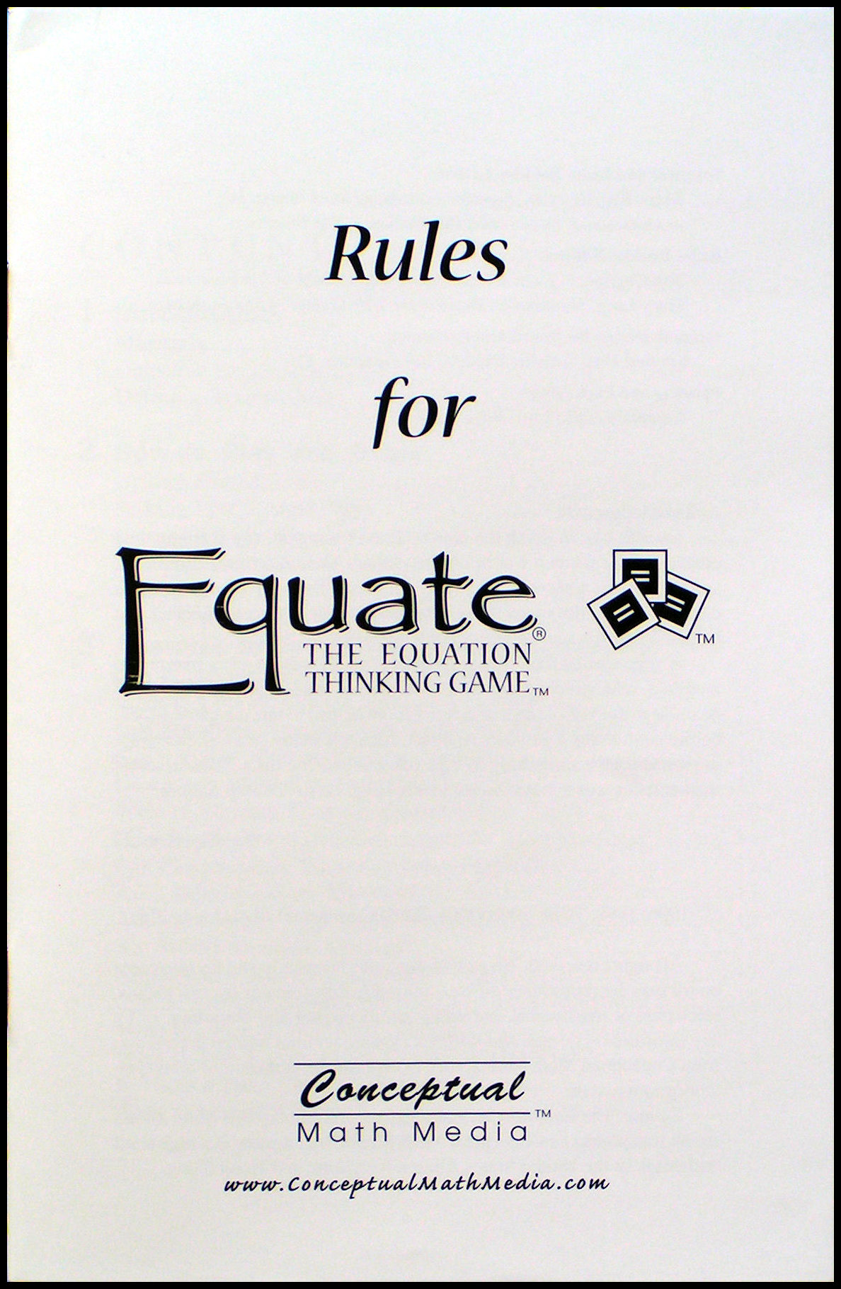 Equate - Rulebook Cover