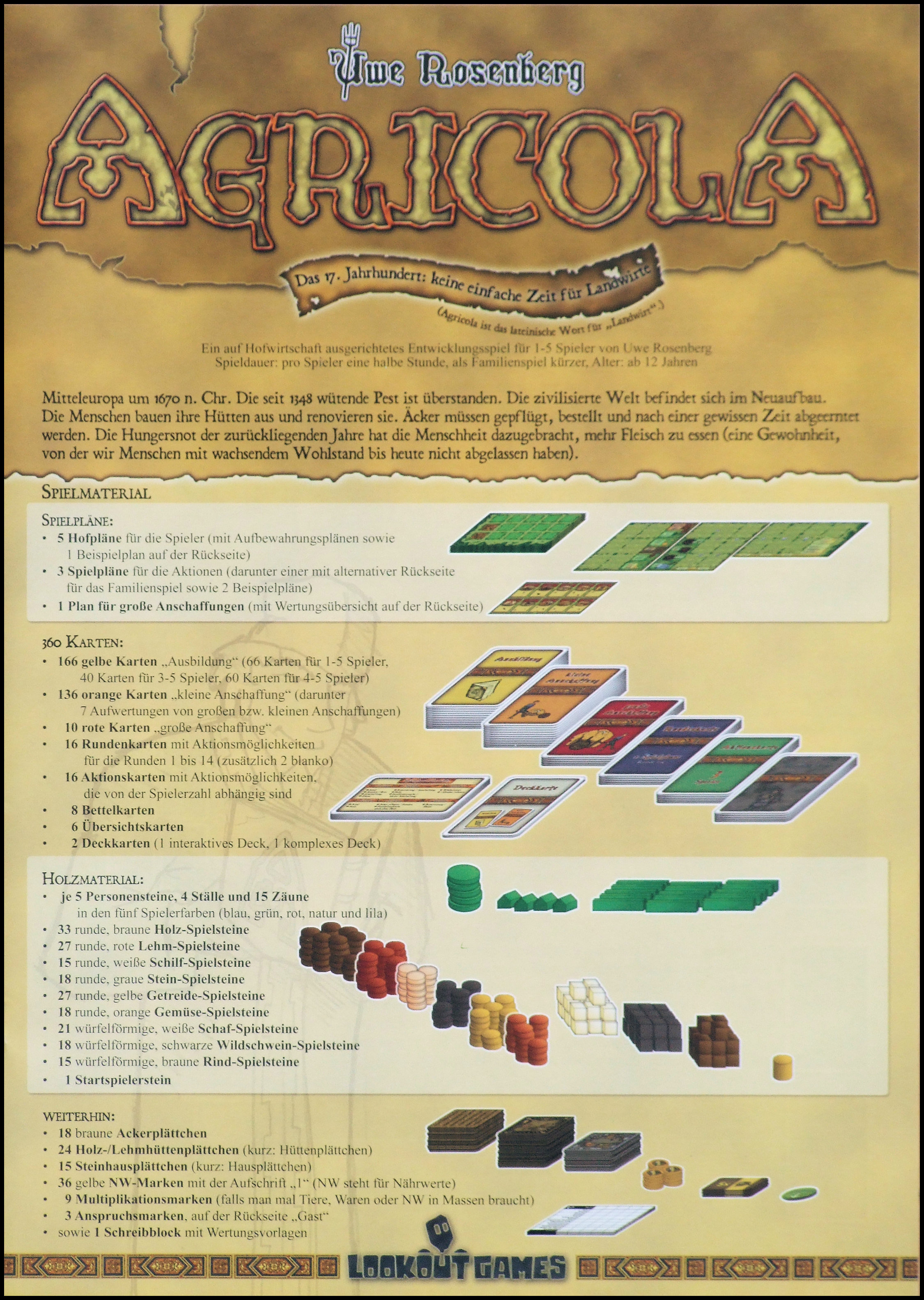 Agricola - Contents Page (Lookout Games, German Edition)