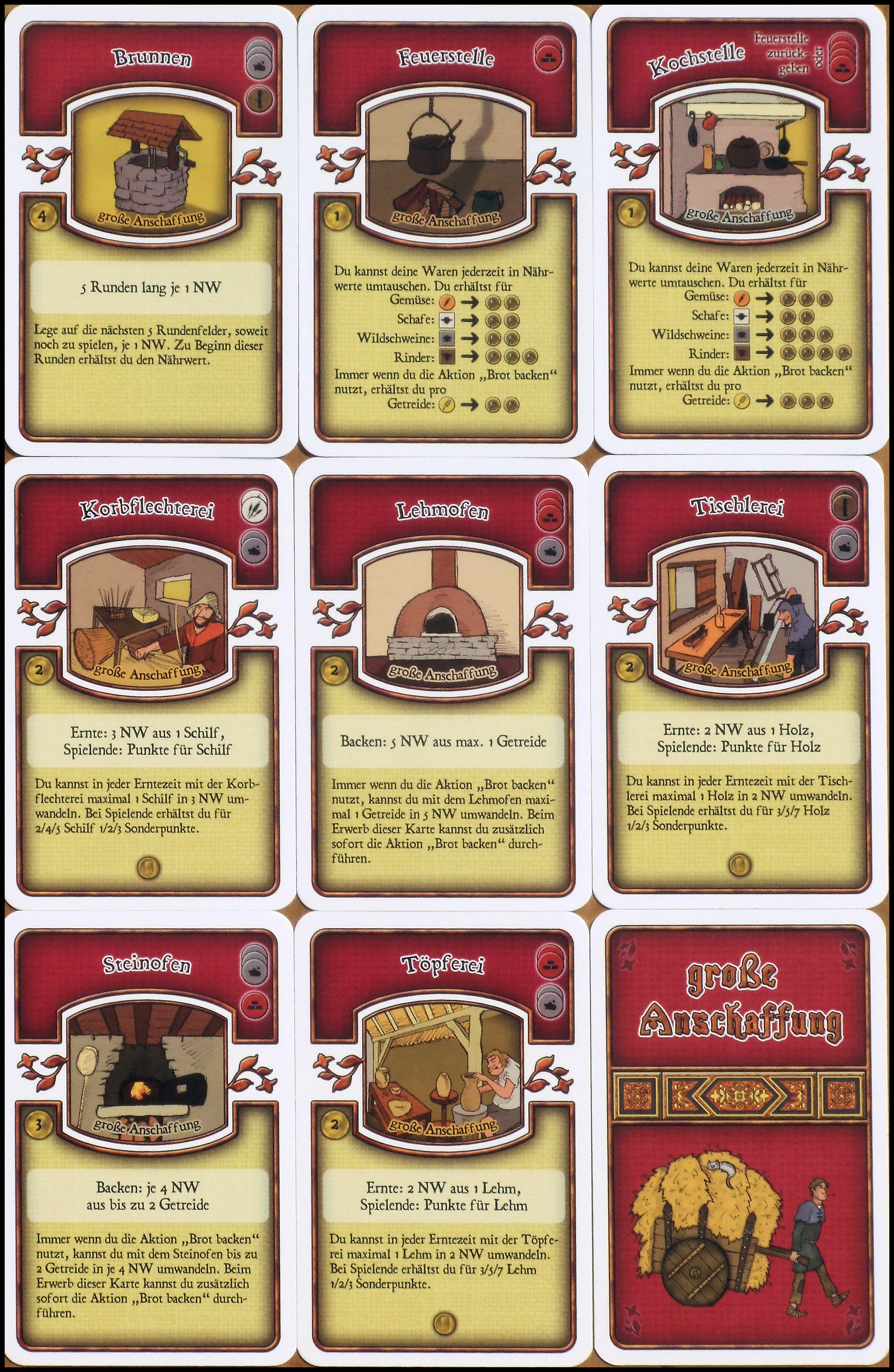 Agricola - Major Improvements Cards (Lookout Games, German Edition)
