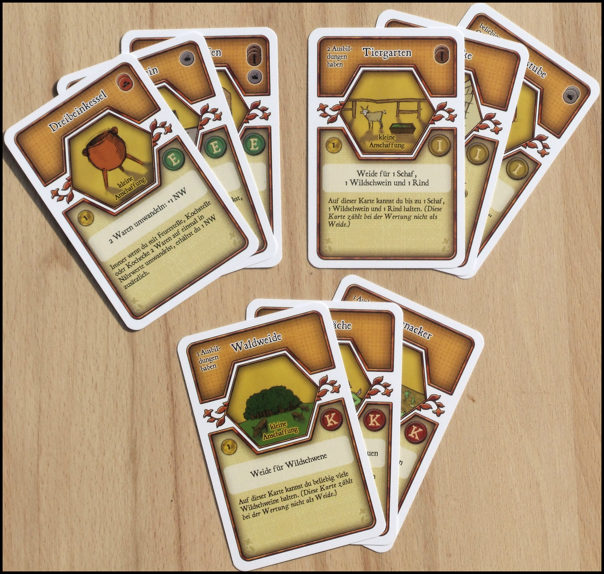 Agricola - Sample E, I And K Minor Improvement Cards (Lookout Games, German Edition)