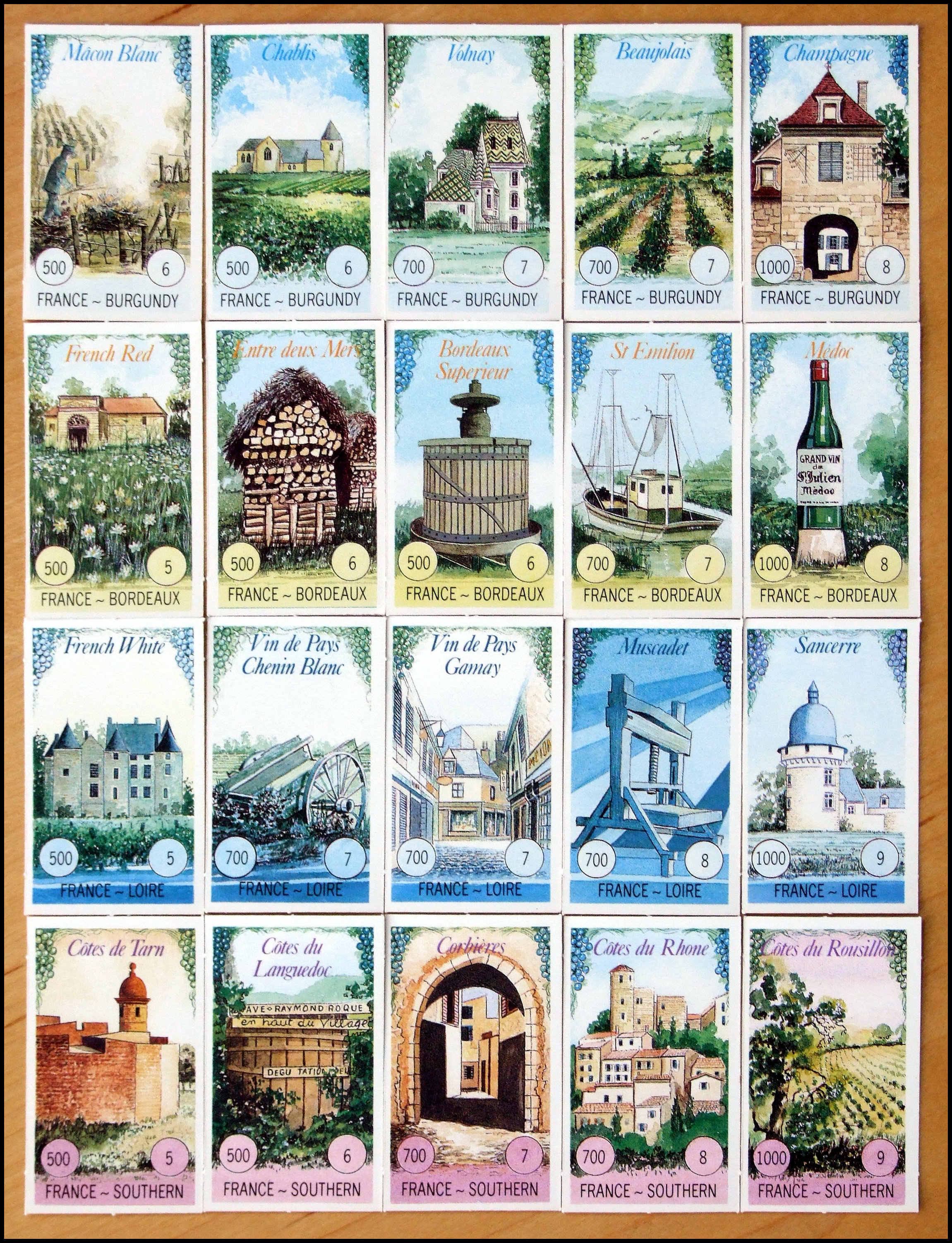 Grapevine - French Wine Cards