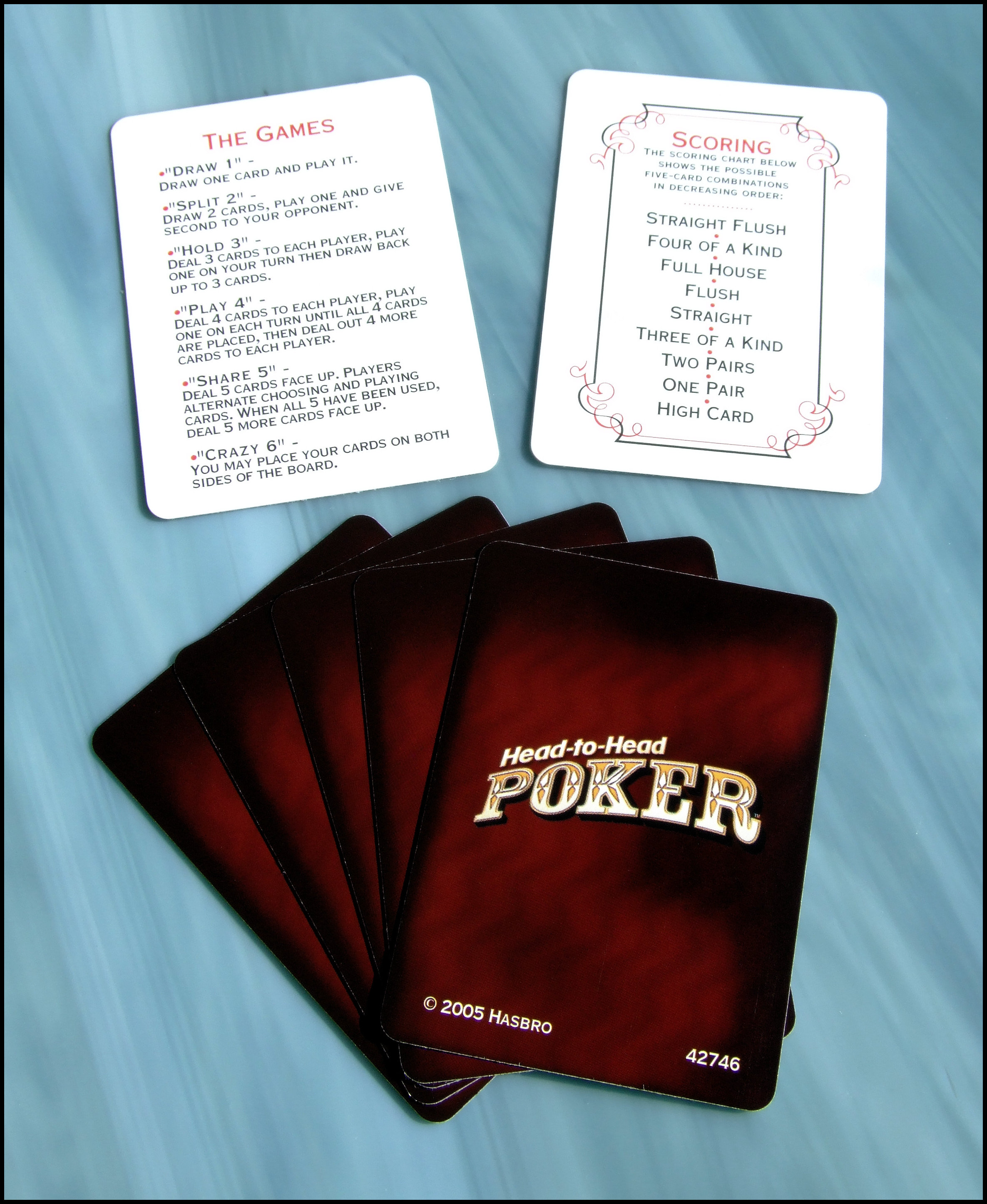 Head-To-Head Poker - Card Backs And Score Cards