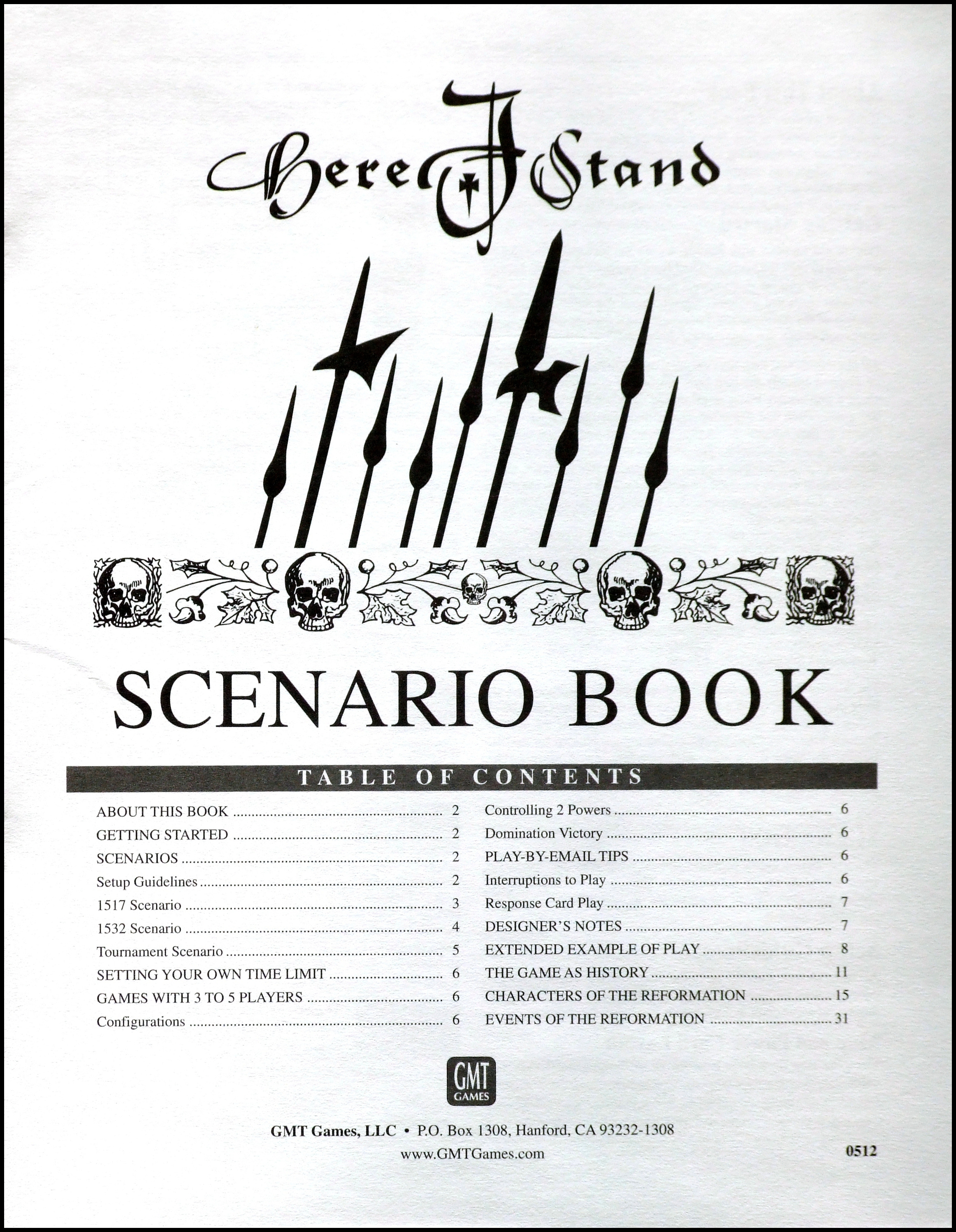 Here I Stand - Scenario Book