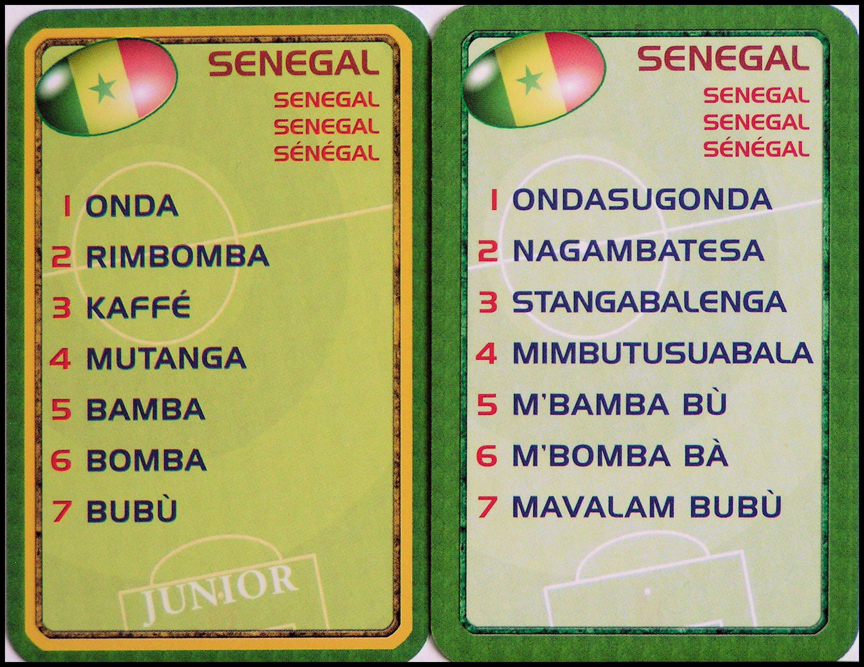 HysteriCoach - Senegal Team Cards