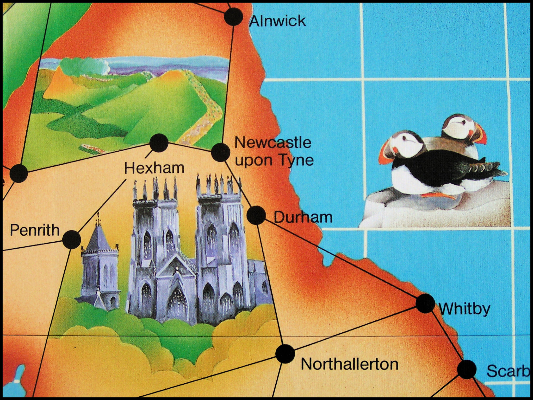 Journey Through Britain - Detail Of Durham On Game Board