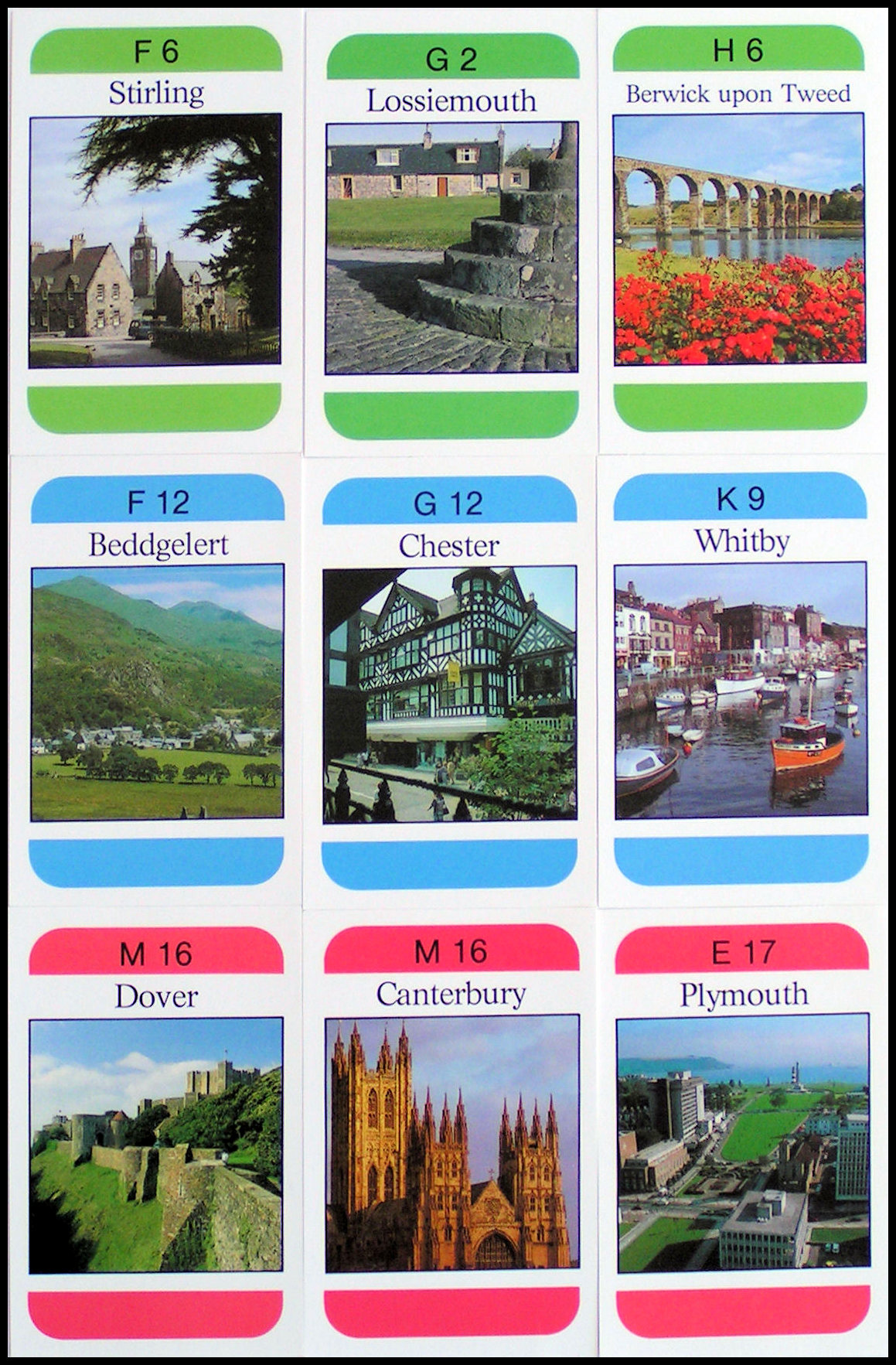 Journey Through Britain - Sample Destination Cards
