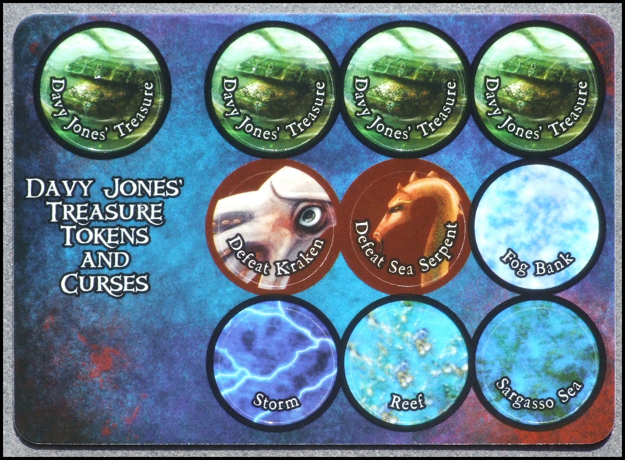 Pirates Quest For Davy Jones' Gold Board Game - Treasure Tokens And Curses