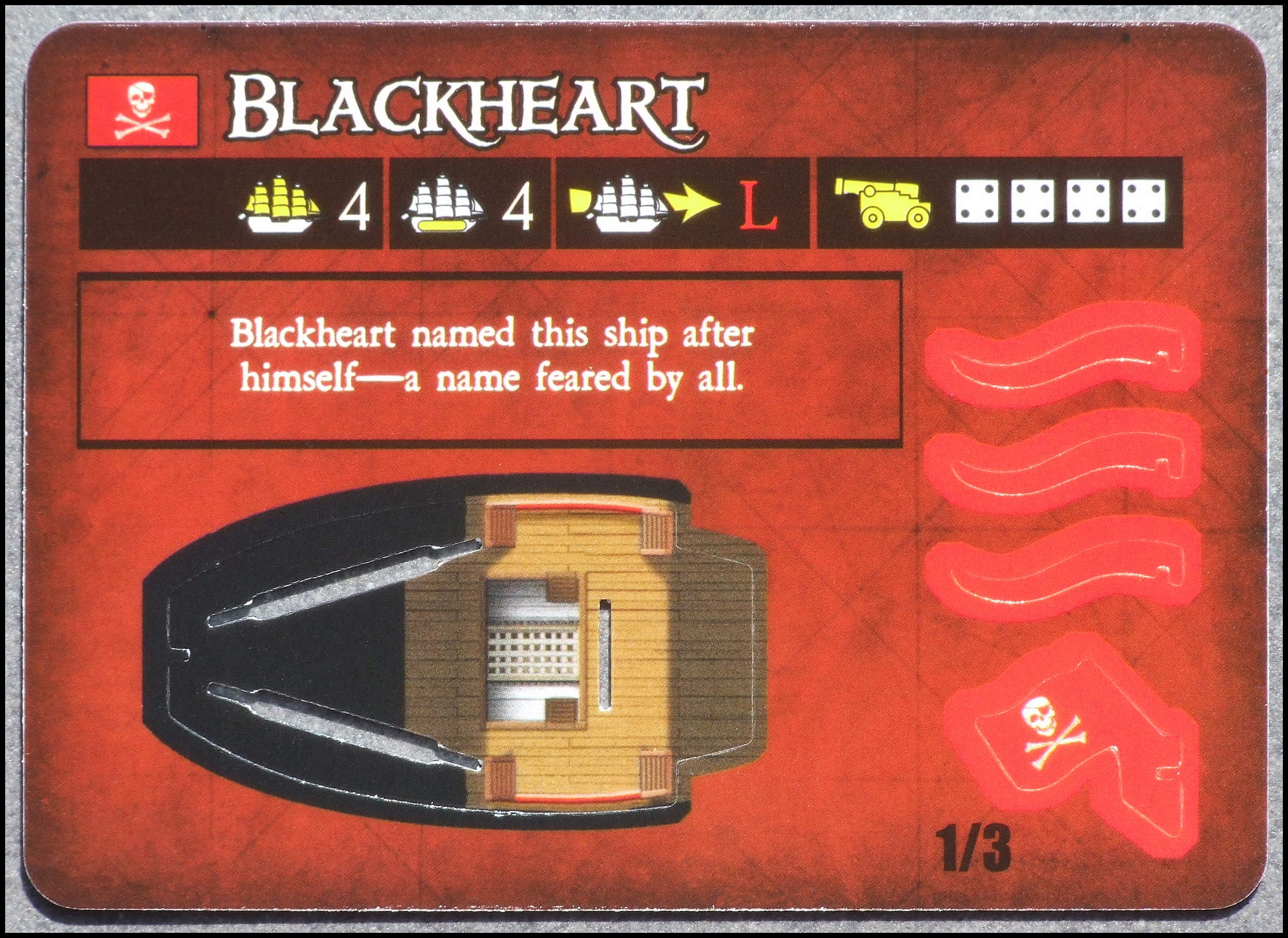 Pirates Quest For Davy Jones' Gold Board Game - Blackheart Card 1 Of 3