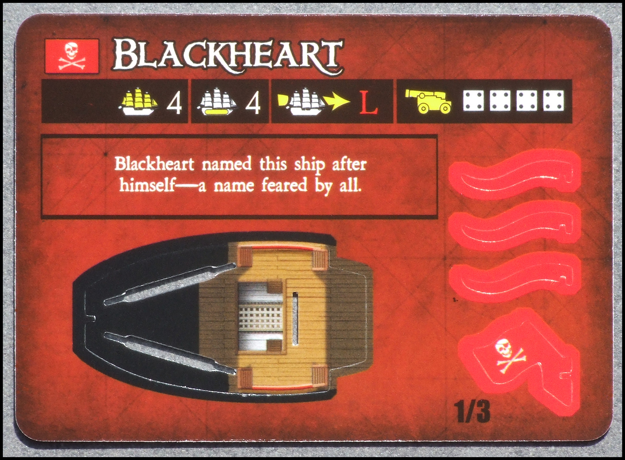 Pirates Quest For Davy Jones' Gold Board Game - Blackheart Card 1 Of 3 Back