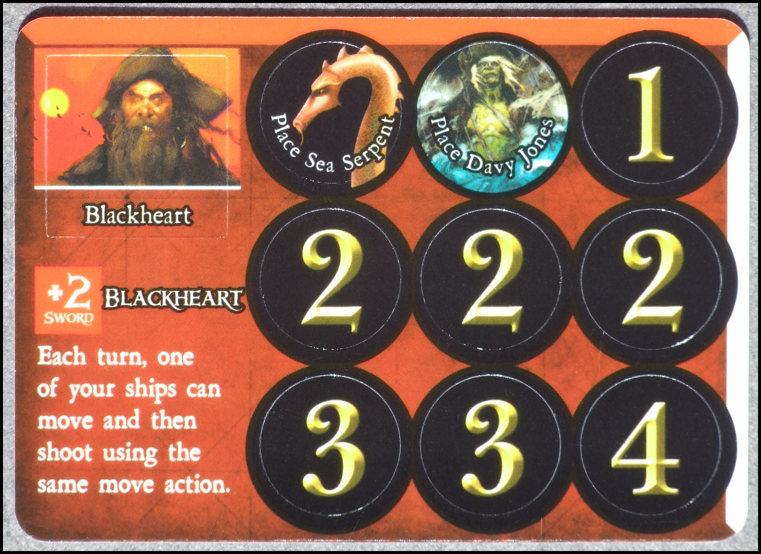 Pirates Quest For Davy Jones' Gold Board Game - Blackheart Pirate Card