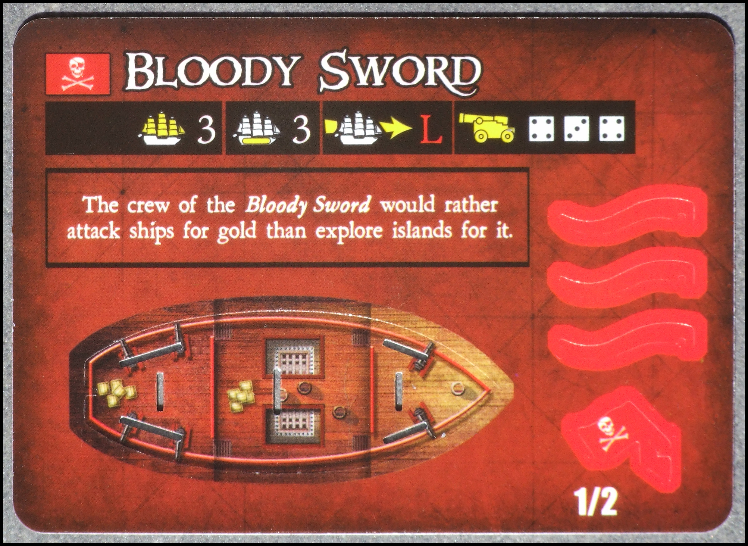 Pirates Quest For Davy Jones' Gold Board Game - Bloody Sword Card