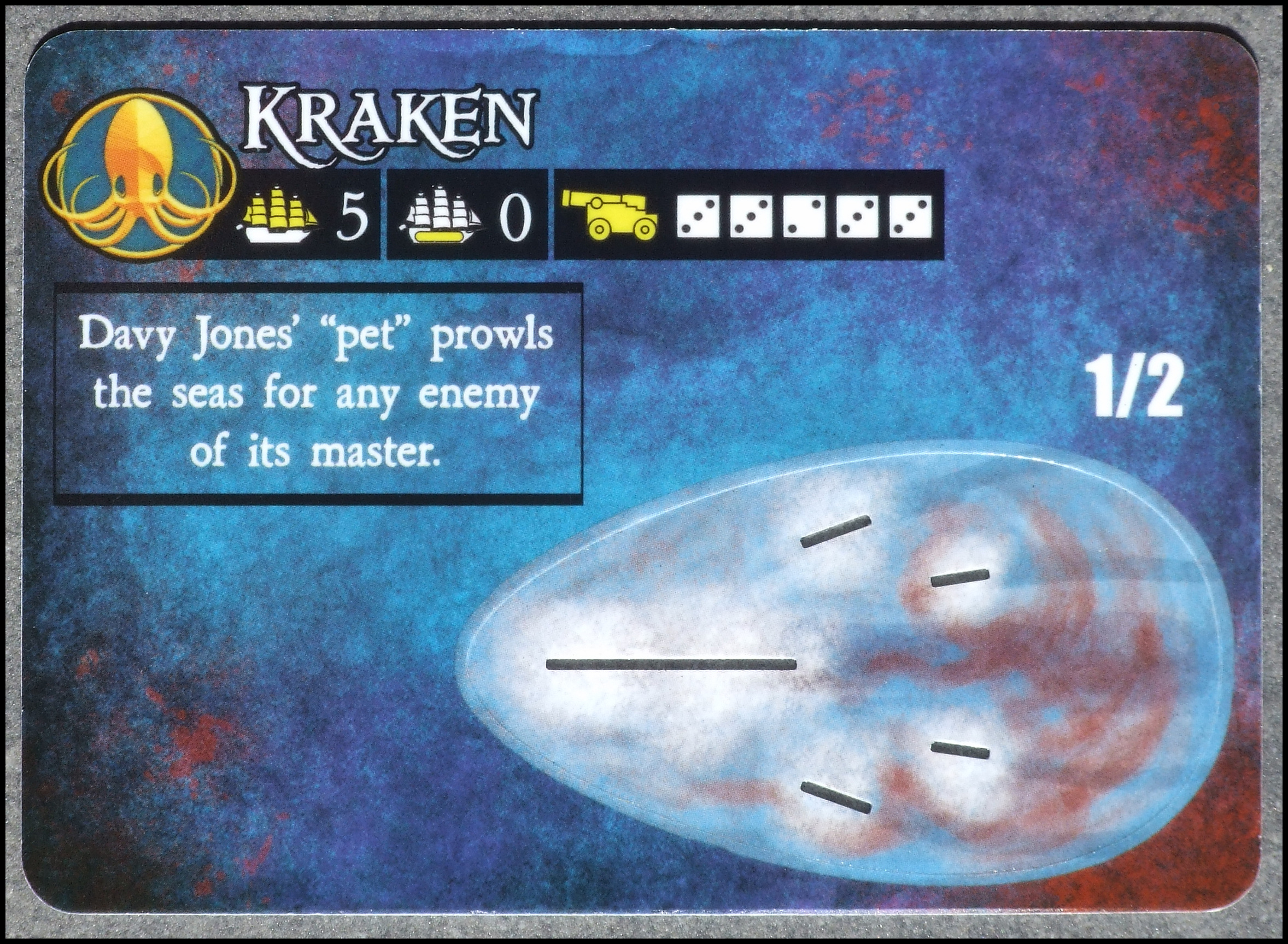 Pirates Quest For Davy Jones' Gold Board Game - Kraken Card 1 Of 2