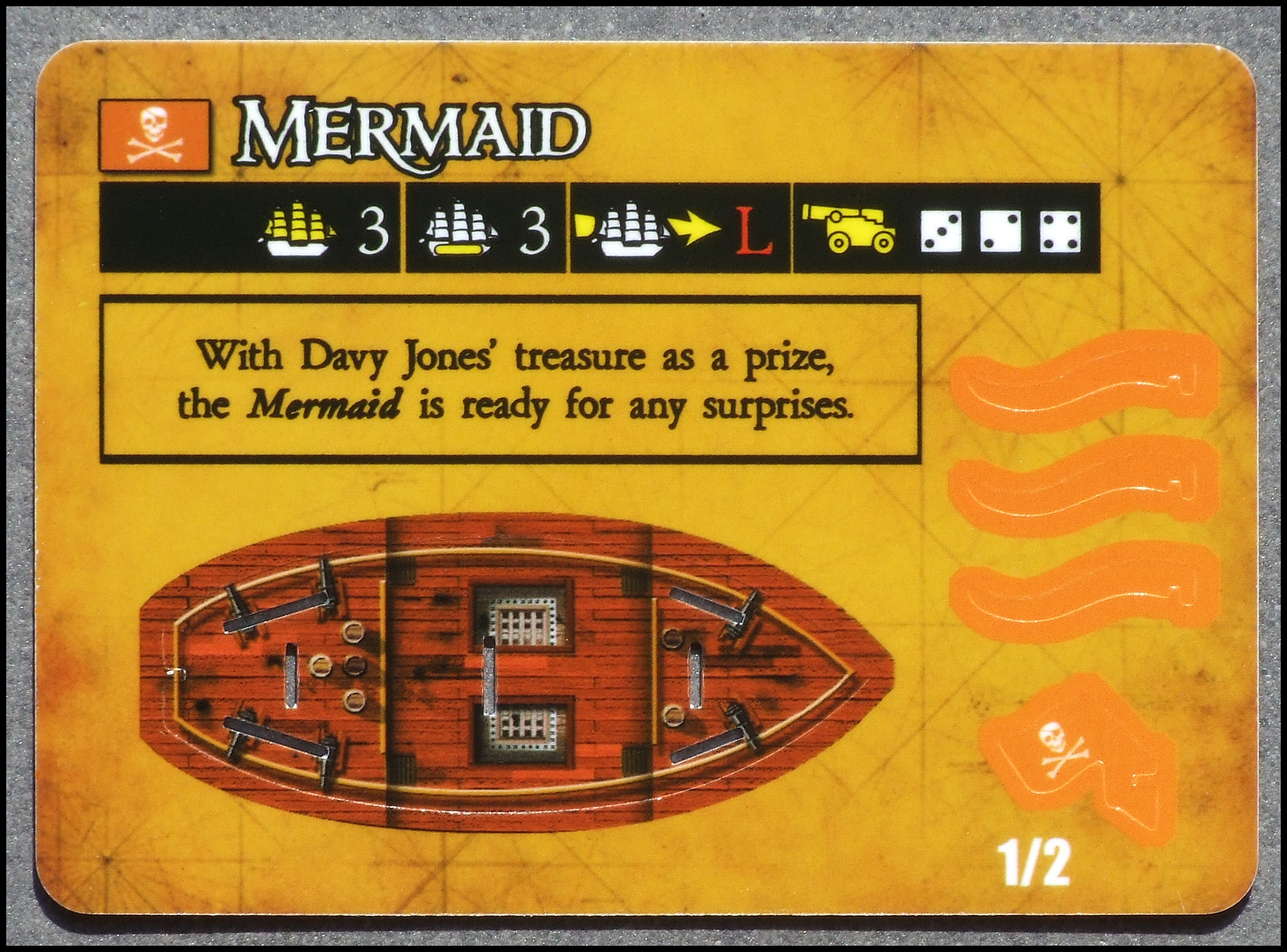 Pirates Quest For Davy Jones' Gold Board Game - Mermaid Card 1 Of 2