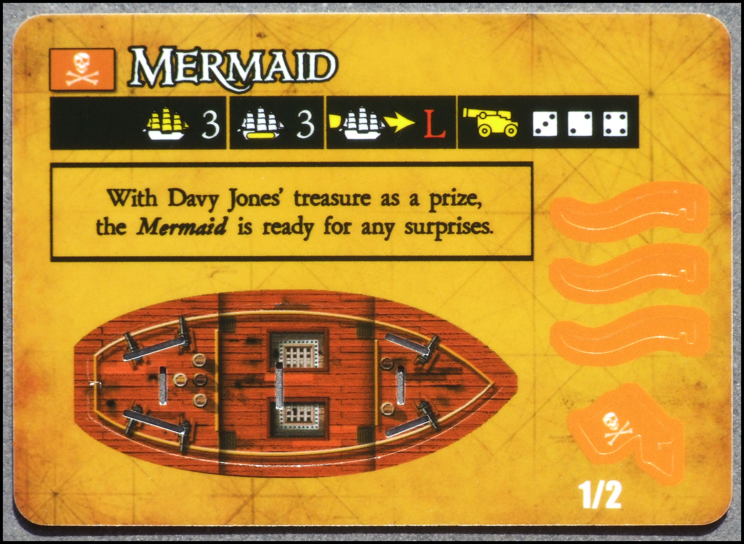 Pirates Quest For Davy Jones' Gold Board Game - Mermaid Card 1 Of 2 Back
