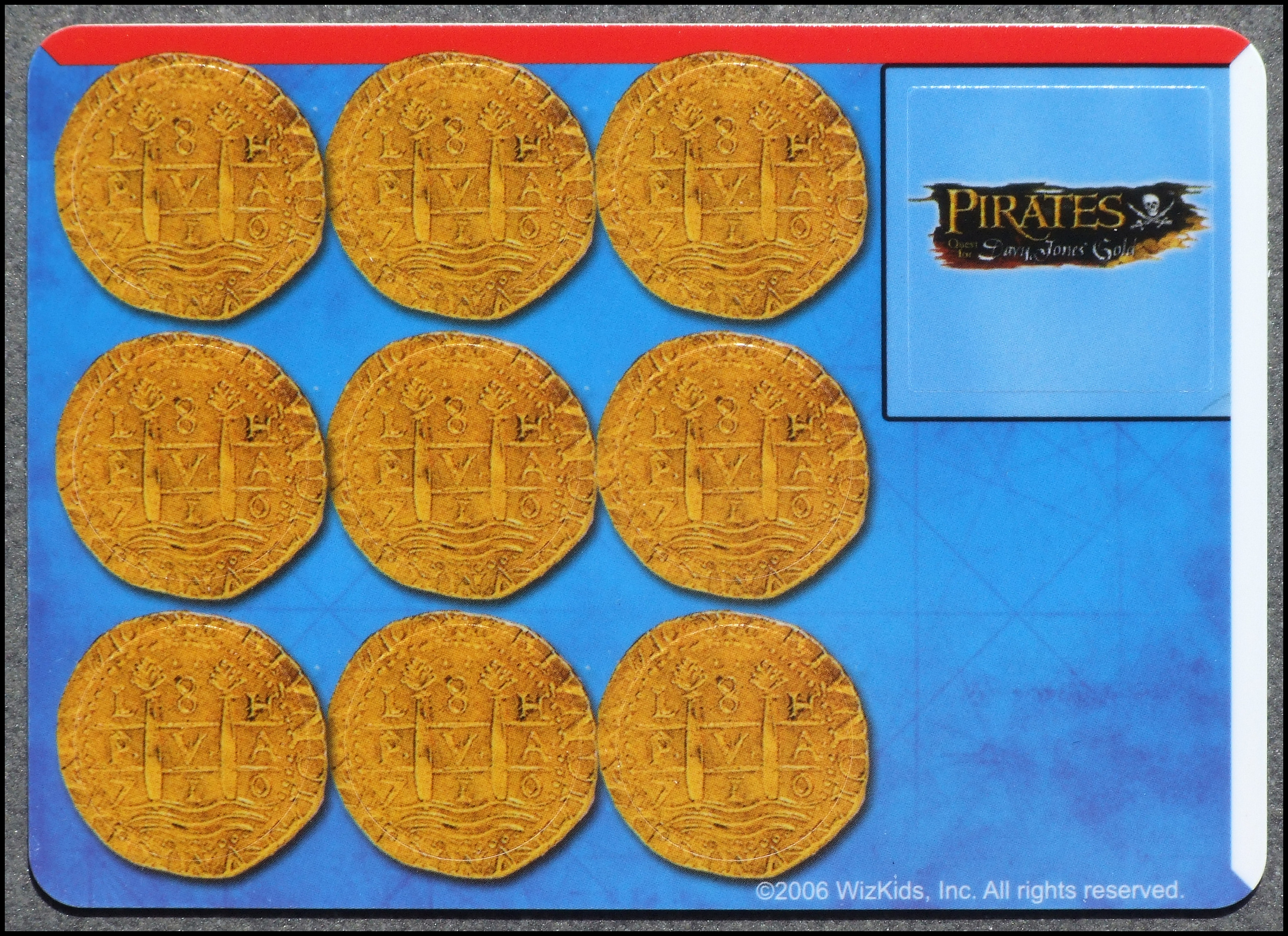 Pirates Quest For Davy Jones' Gold Board Game - Money Card Blue Background