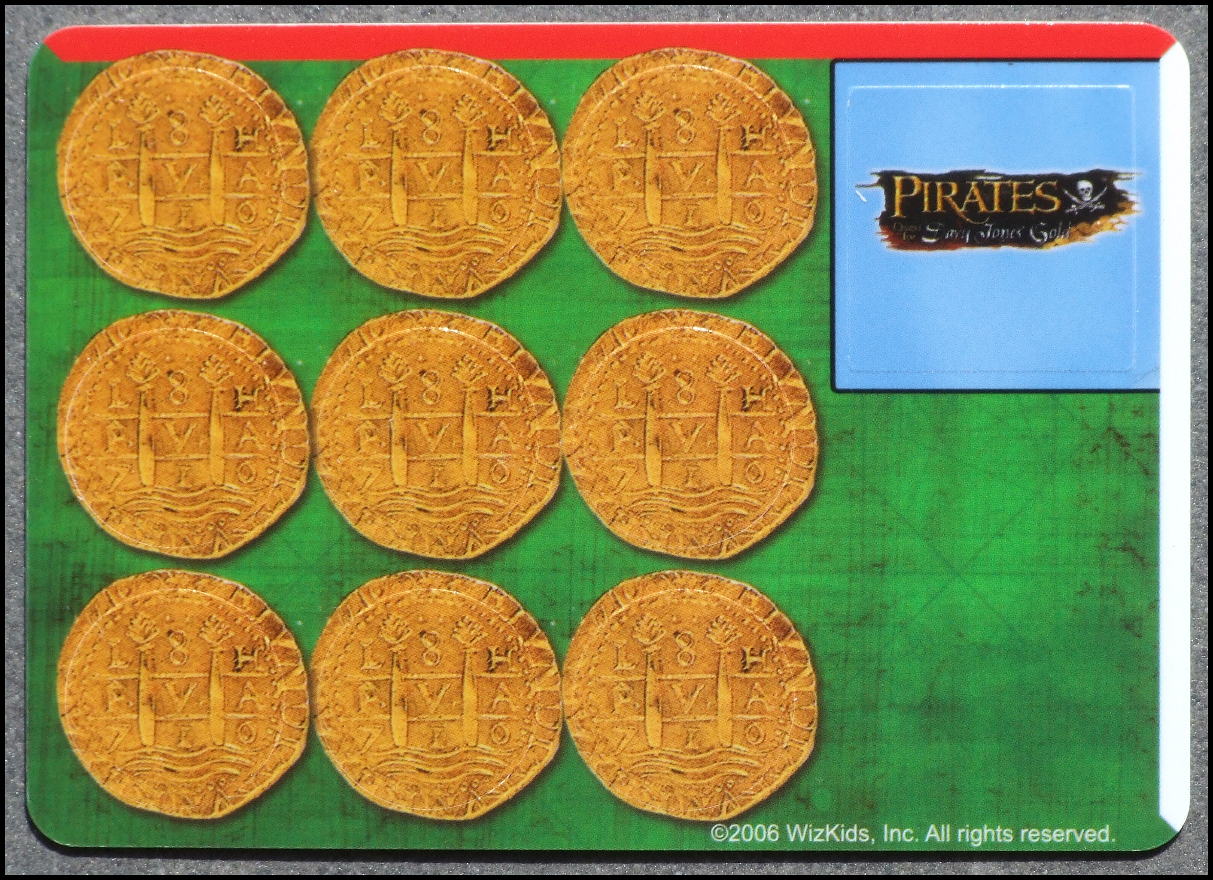 Pirates Quest For Davy Jones' Gold Board Game - Money Card Green Background