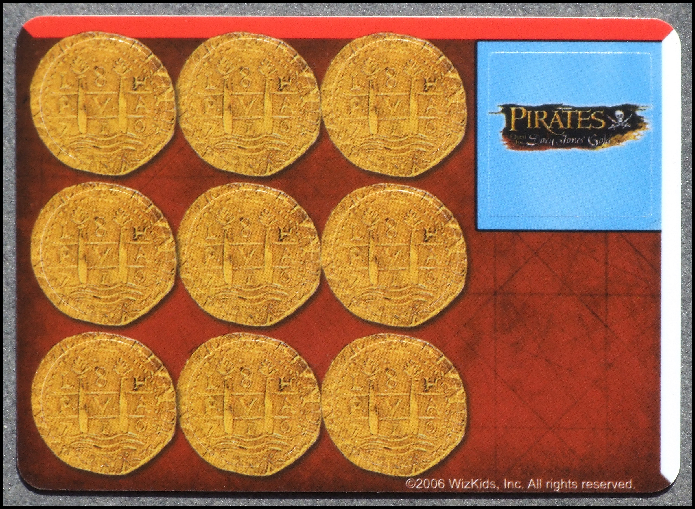 Pirates Quest For Davy Jones' Gold Board Game - Money Card Red Background