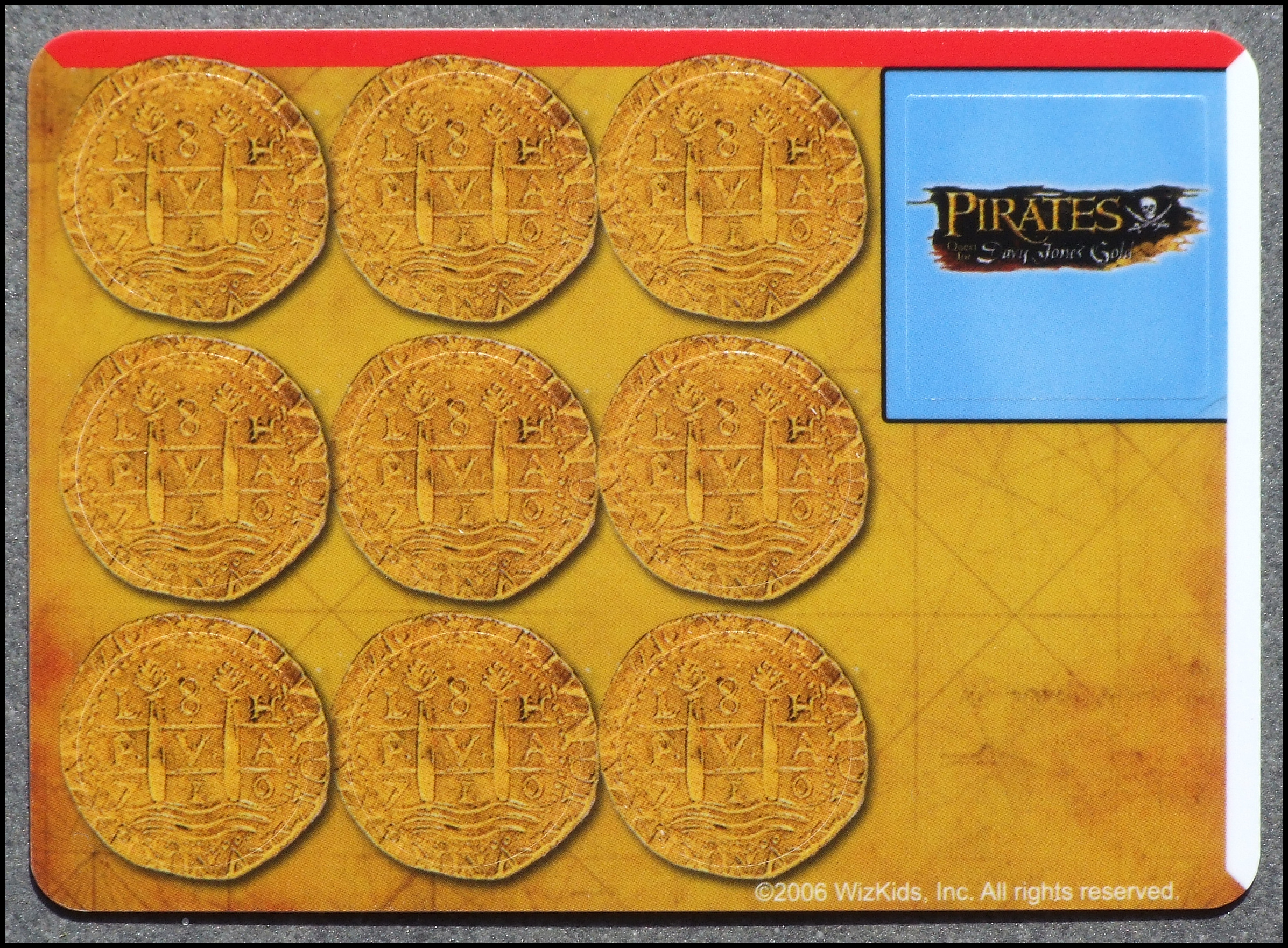 Pirates Quest For Davy Jones' Gold Board Game - Money Card Yellow Background