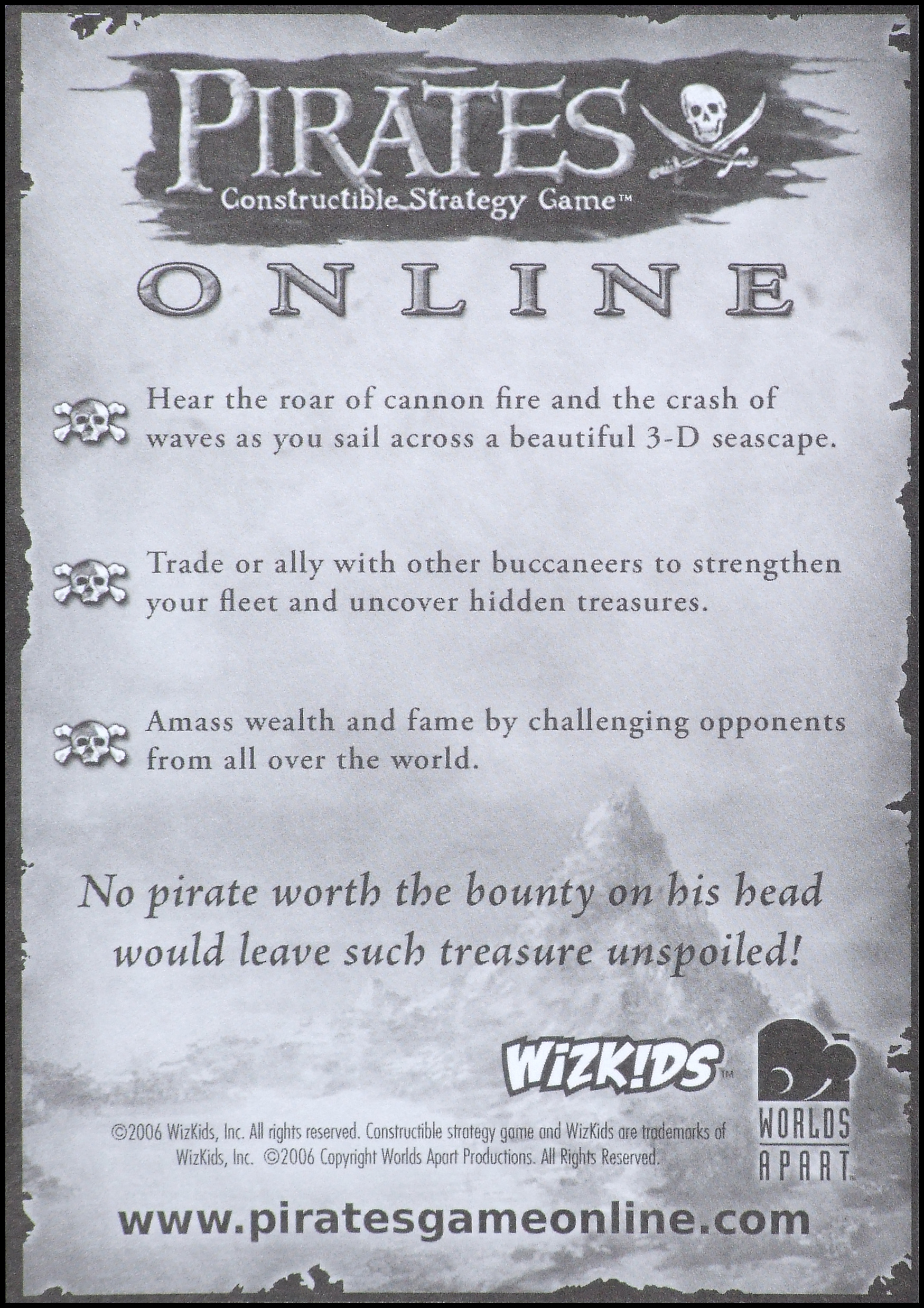Pirates Quest For Davy Jones' Gold Board Game - Online Game Code Card Back